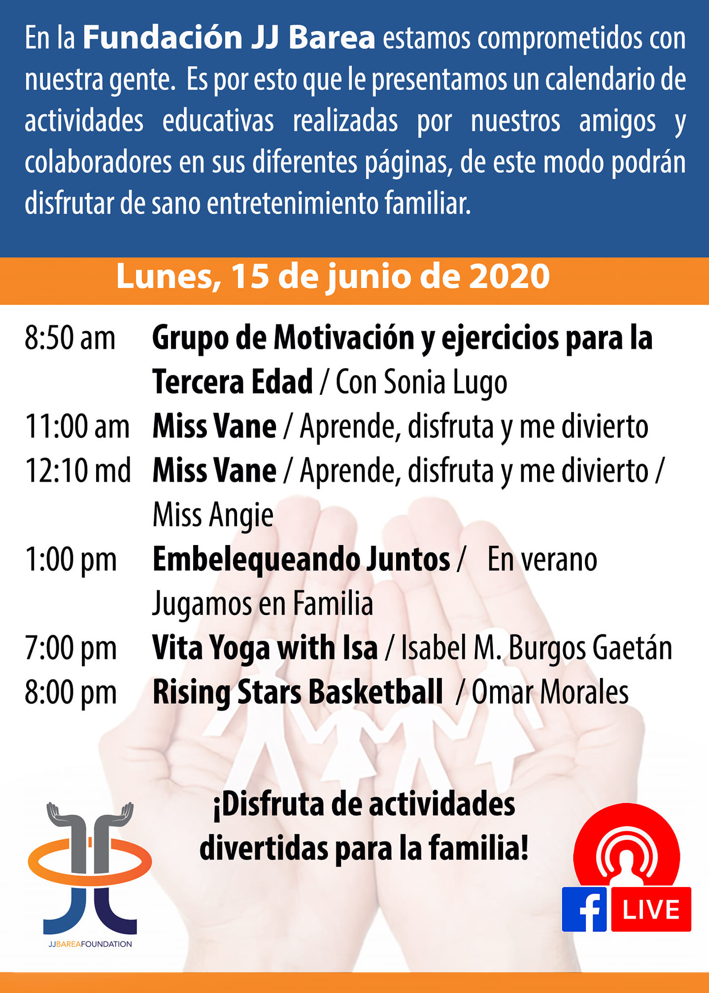 Educación, Entretenimiento y Deportes: Fundación JJ Barea - ONLINE