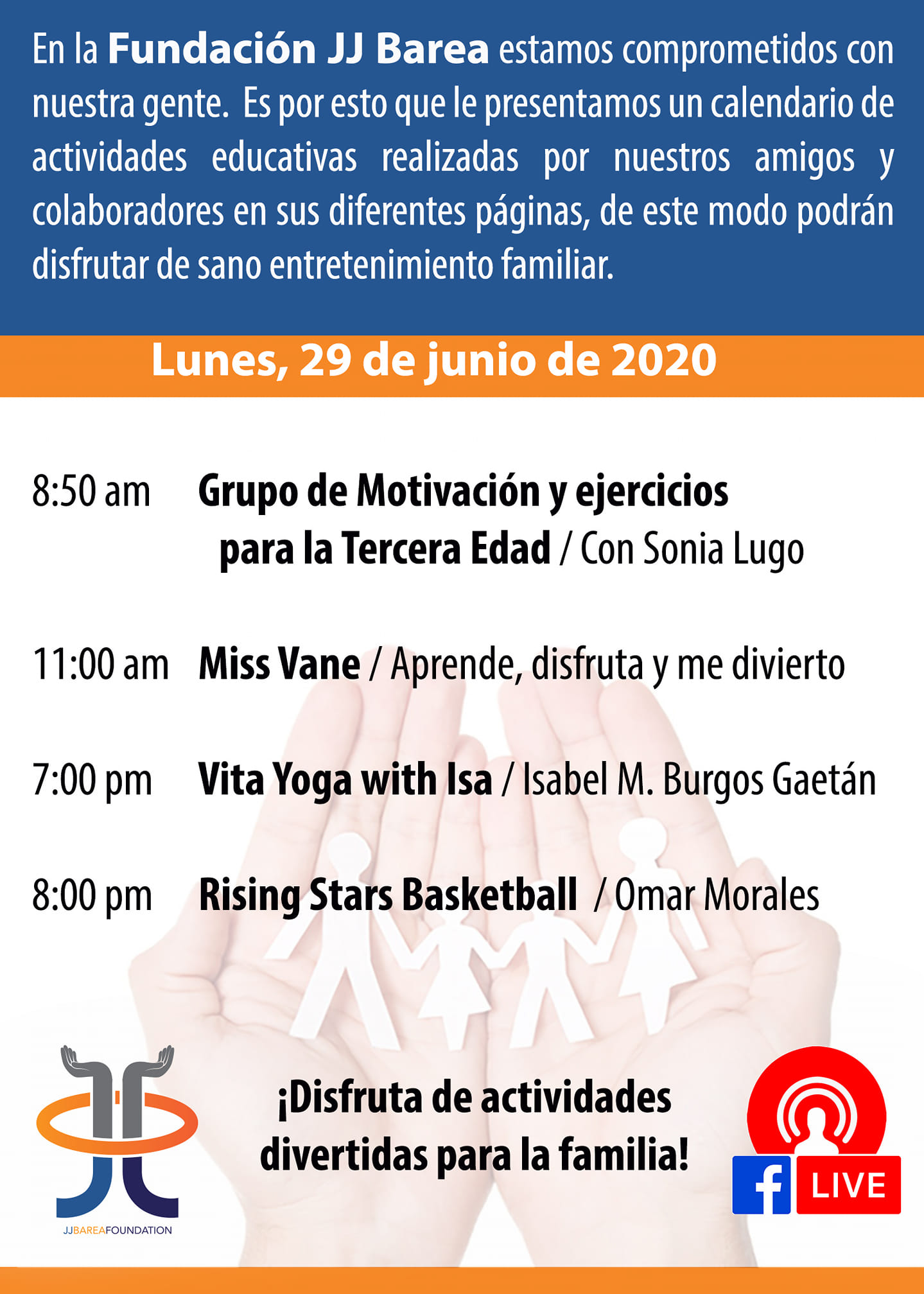 Educación, Entretenimiento y Deportes: Fundación JJ Barea - ONLINE