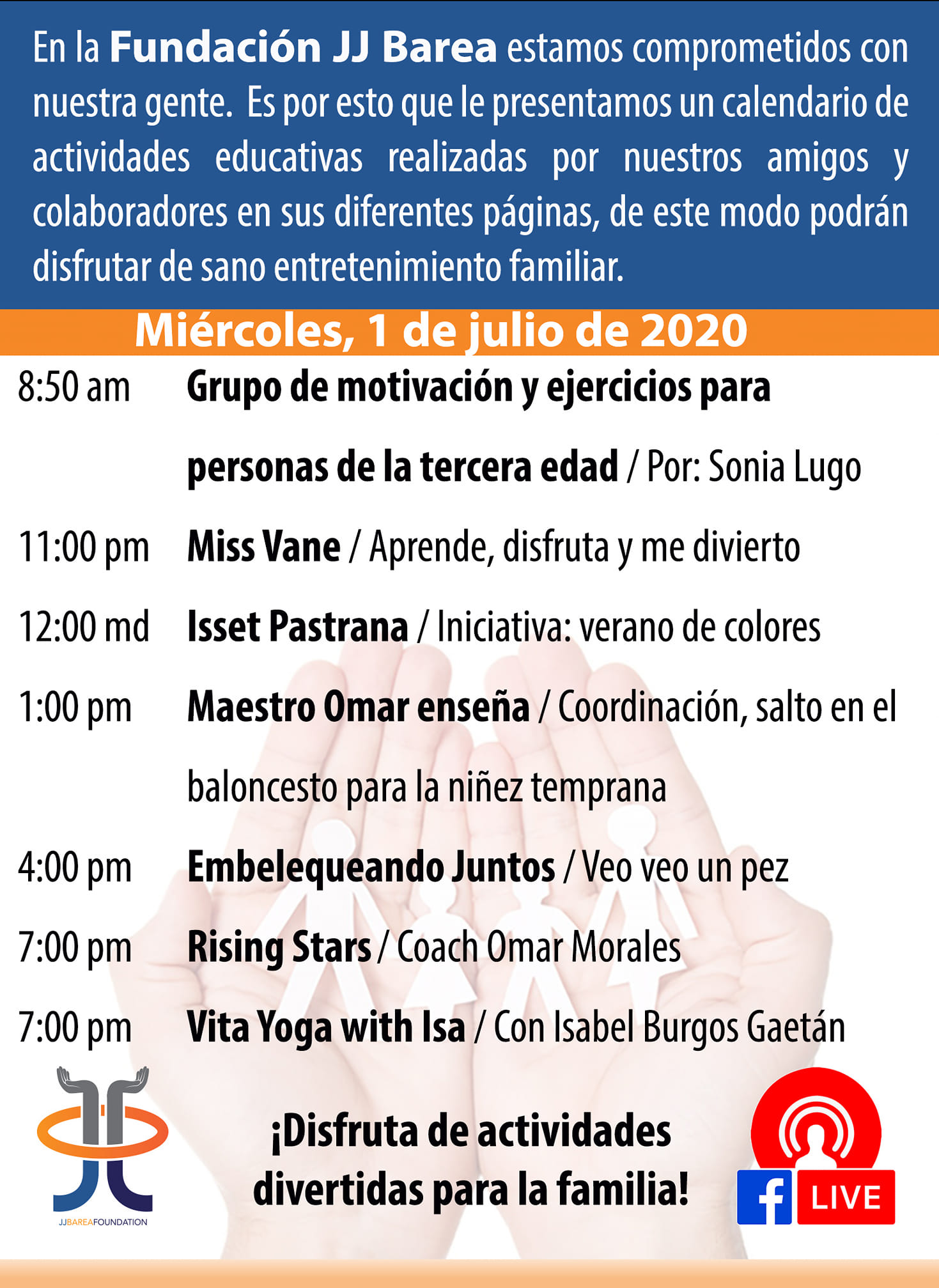 Educación, Entretenimiento y Deportes: Fundación JJ Barea - ONLINE