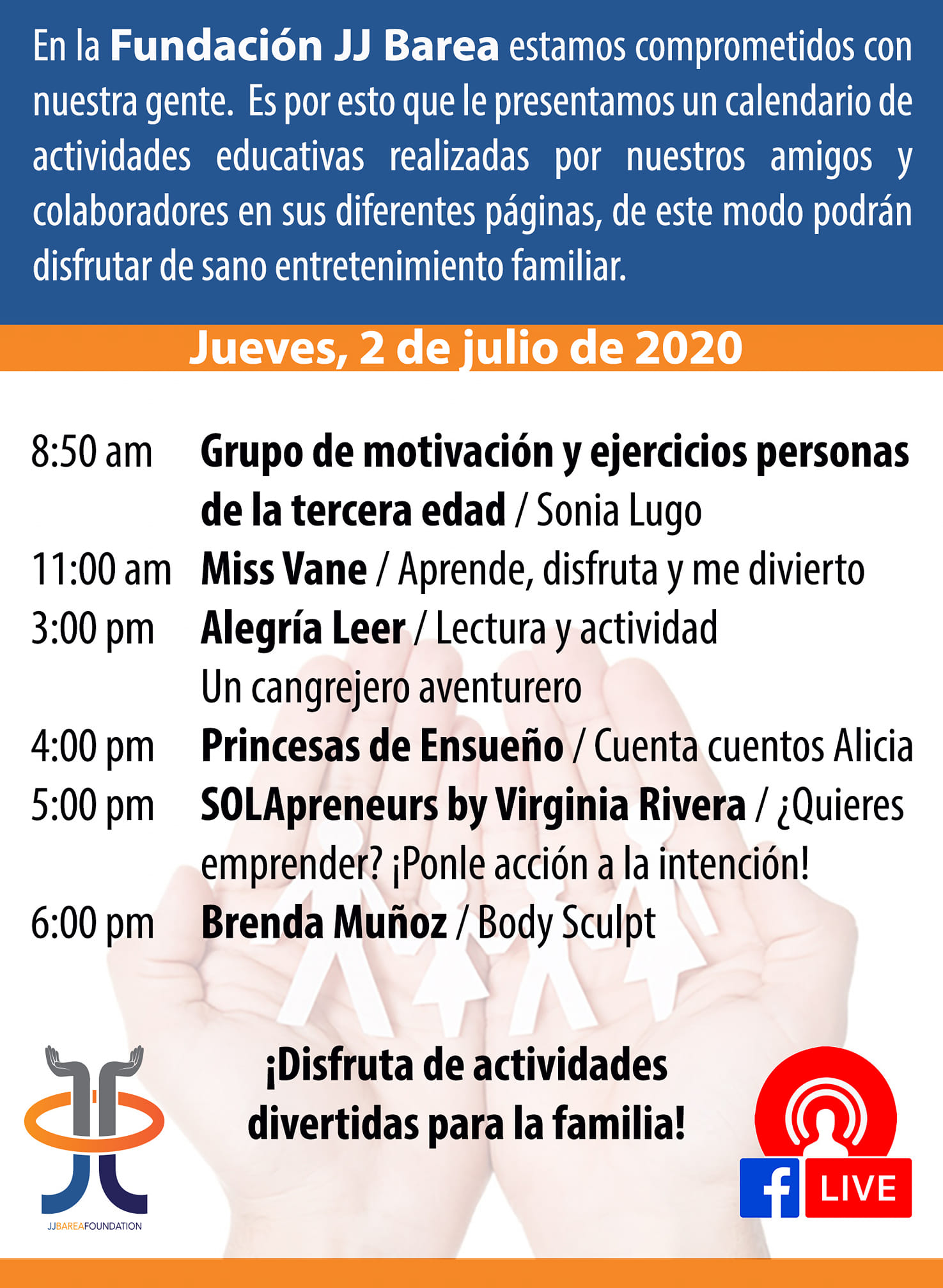 Educación, Entretenimiento y Deportes: Fundación JJ Barea - ONLINE