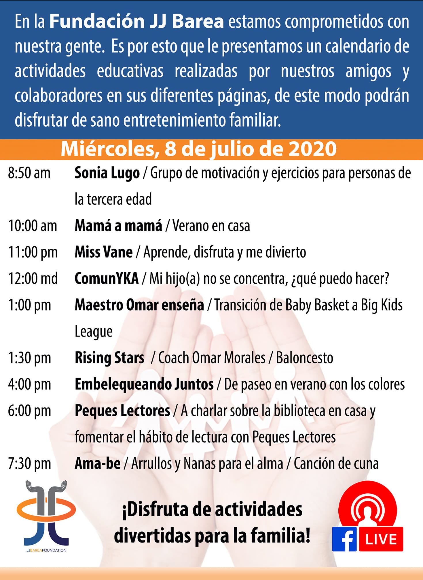 Educación, Entretenimiento y Deportes: Fundación JJ Barea - ONLINE