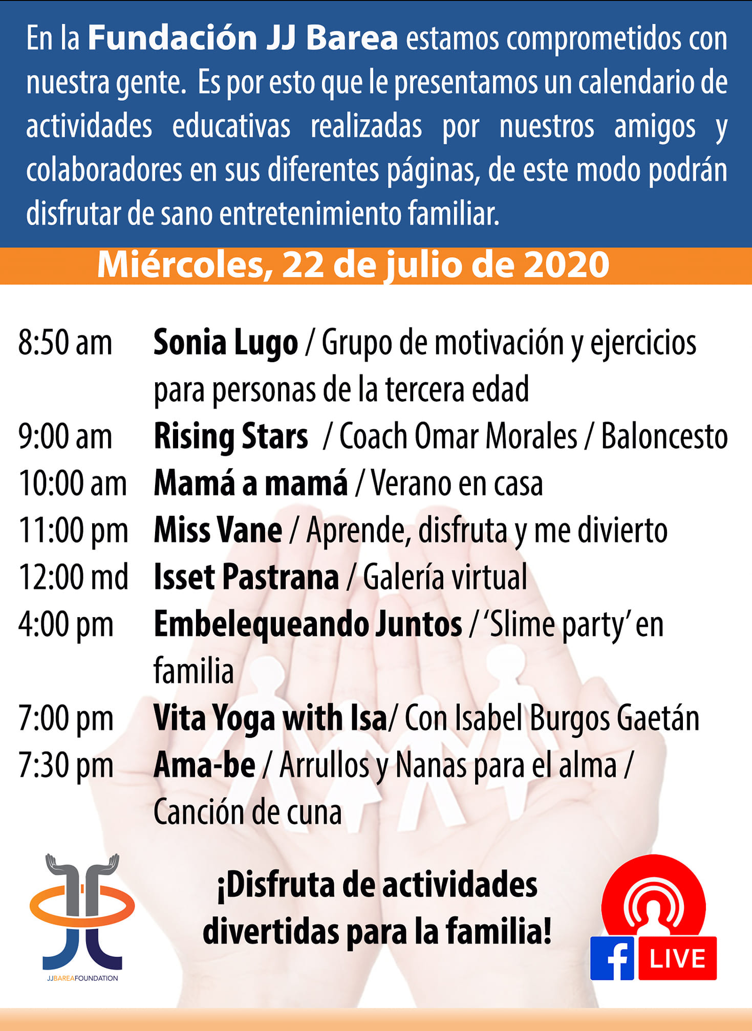 Educación, Entretenimiento y Deportes: Fundación JJ Barea - ONLINE