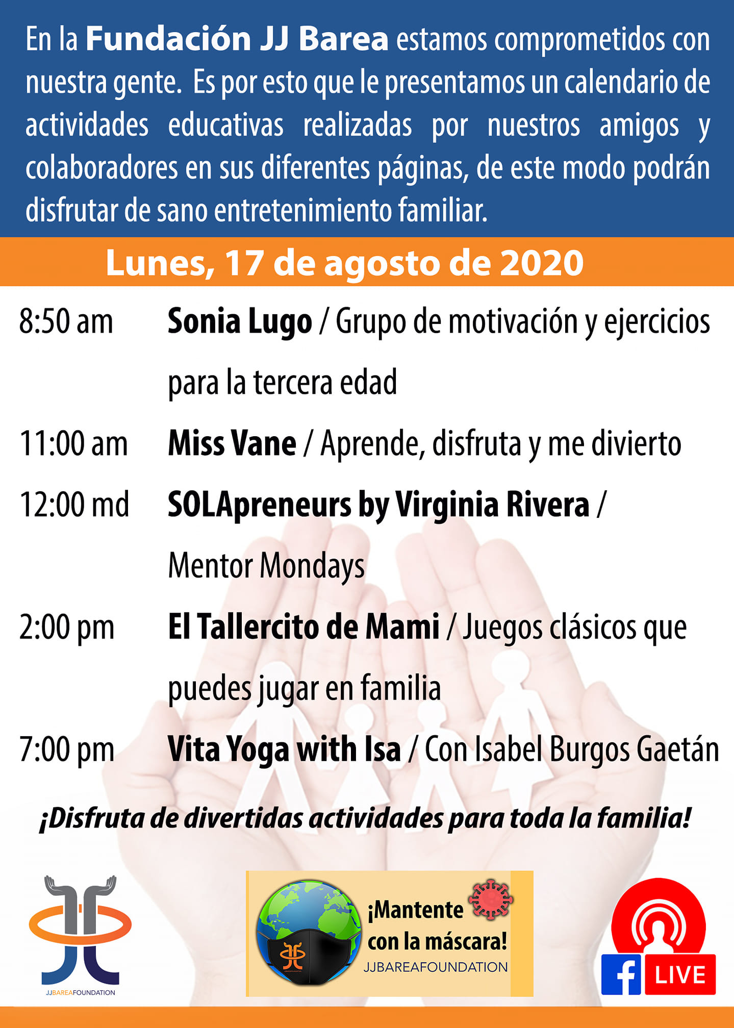 Educación, Entretenimiento y Deportes: Fundación JJ Barea - ONLINE