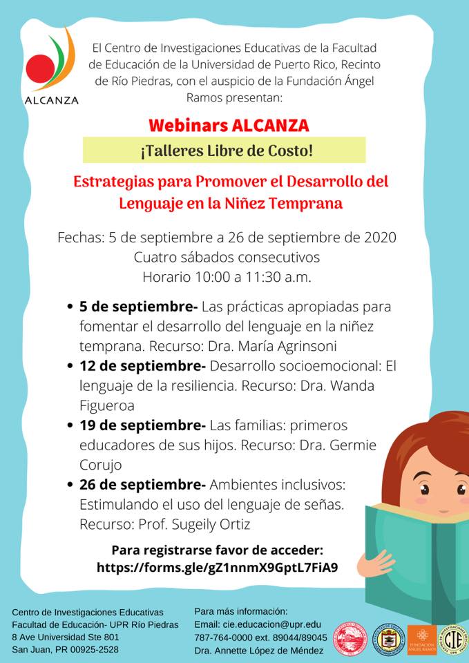 Webinars: Estrategias para Promover el Desarrollo del Lenguaje en la Niñez Temprana - ALCANZA