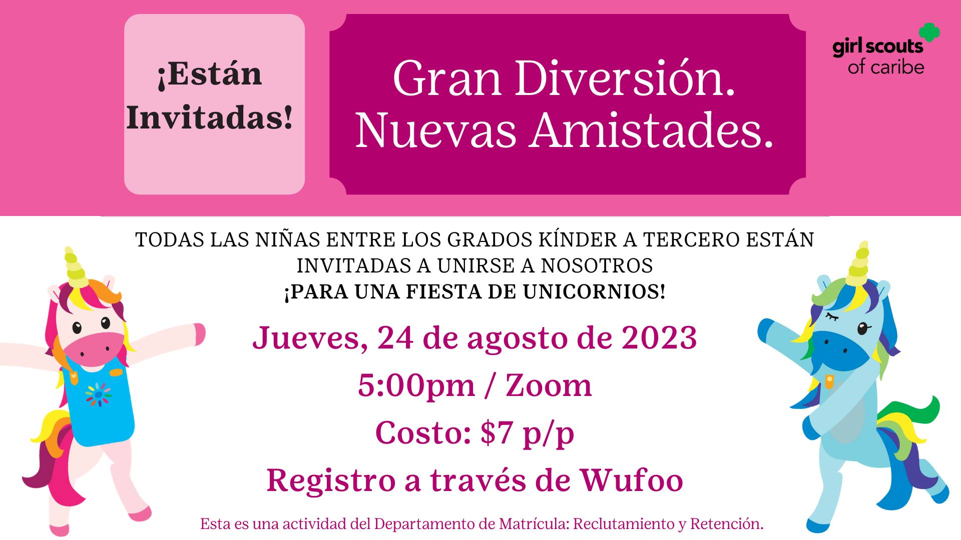 Fiesta de Unicornios (Virtual) - Caribe Girl Scouts Council