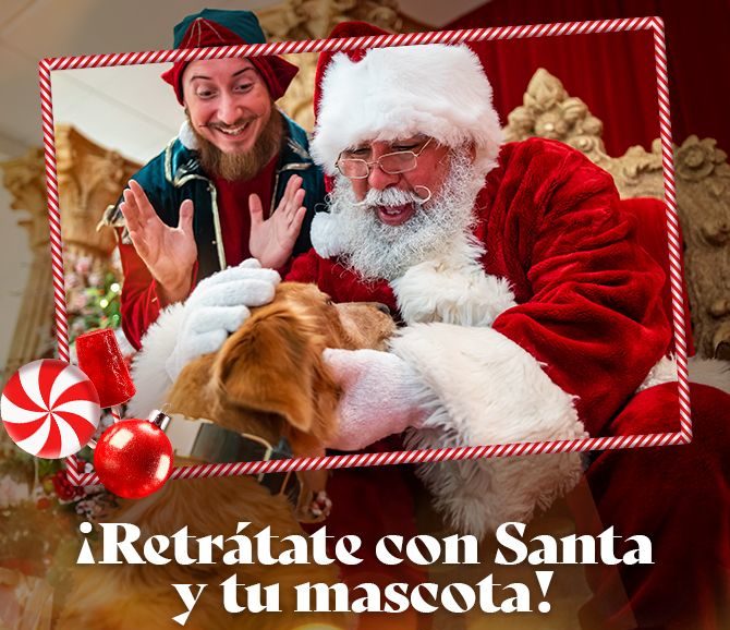 Foto de Santa con las mascotas - Plaza del Caribe