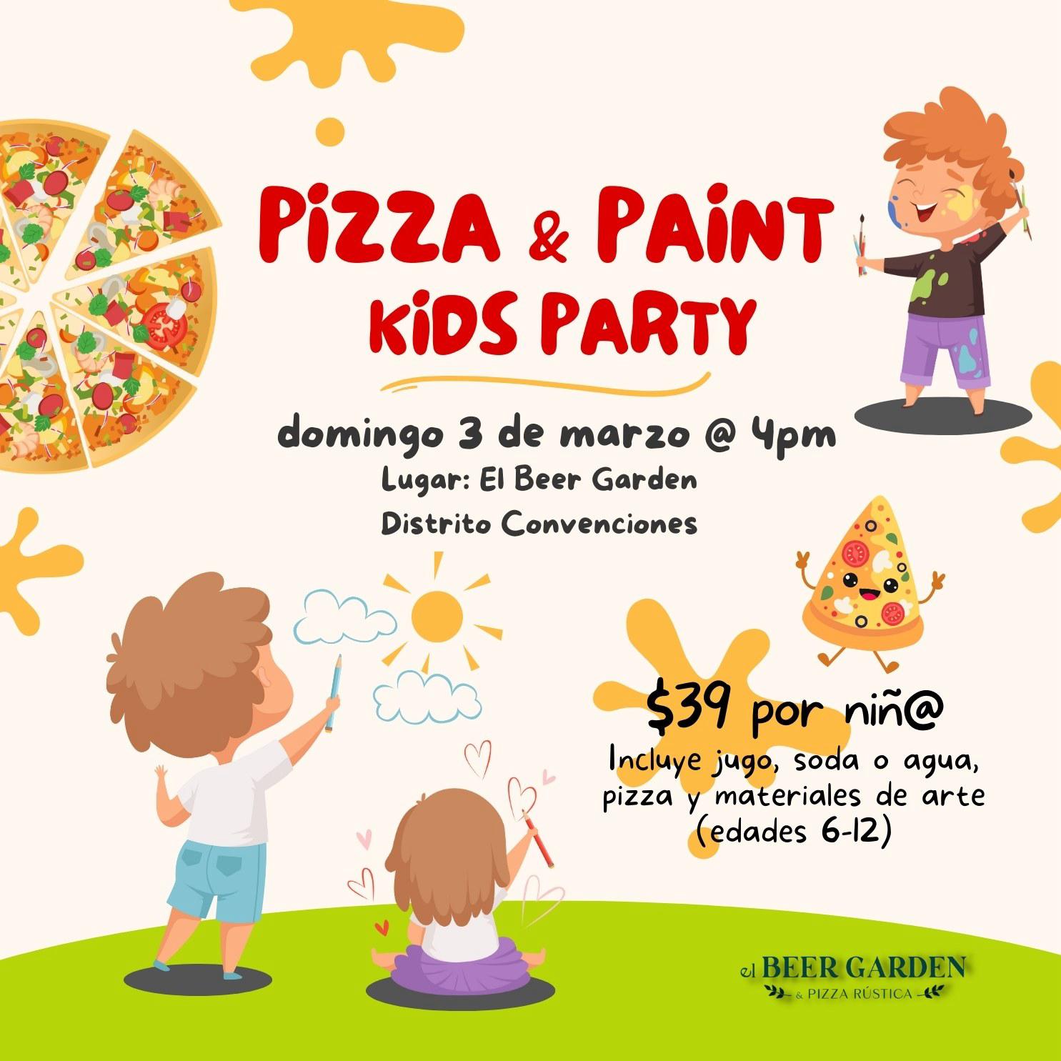 Pizza & Paint Kids Party - El Beer Garden