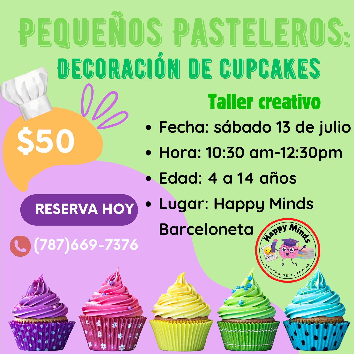 Pequeños Pasteleros: Decoración de Cupcakes - Happy Minds