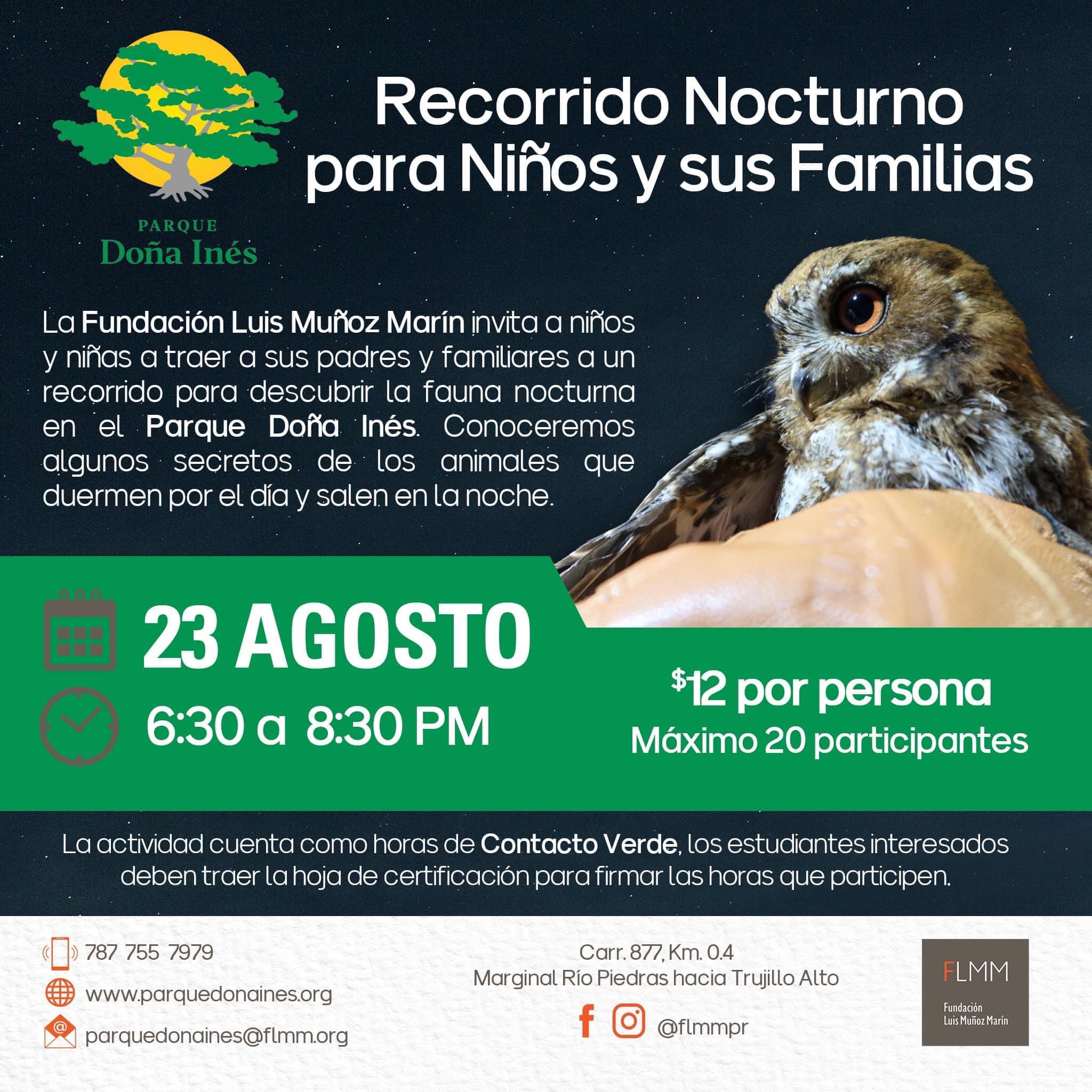 Recorrido nocturno para Niños y Niñas - Parque Doña Inés