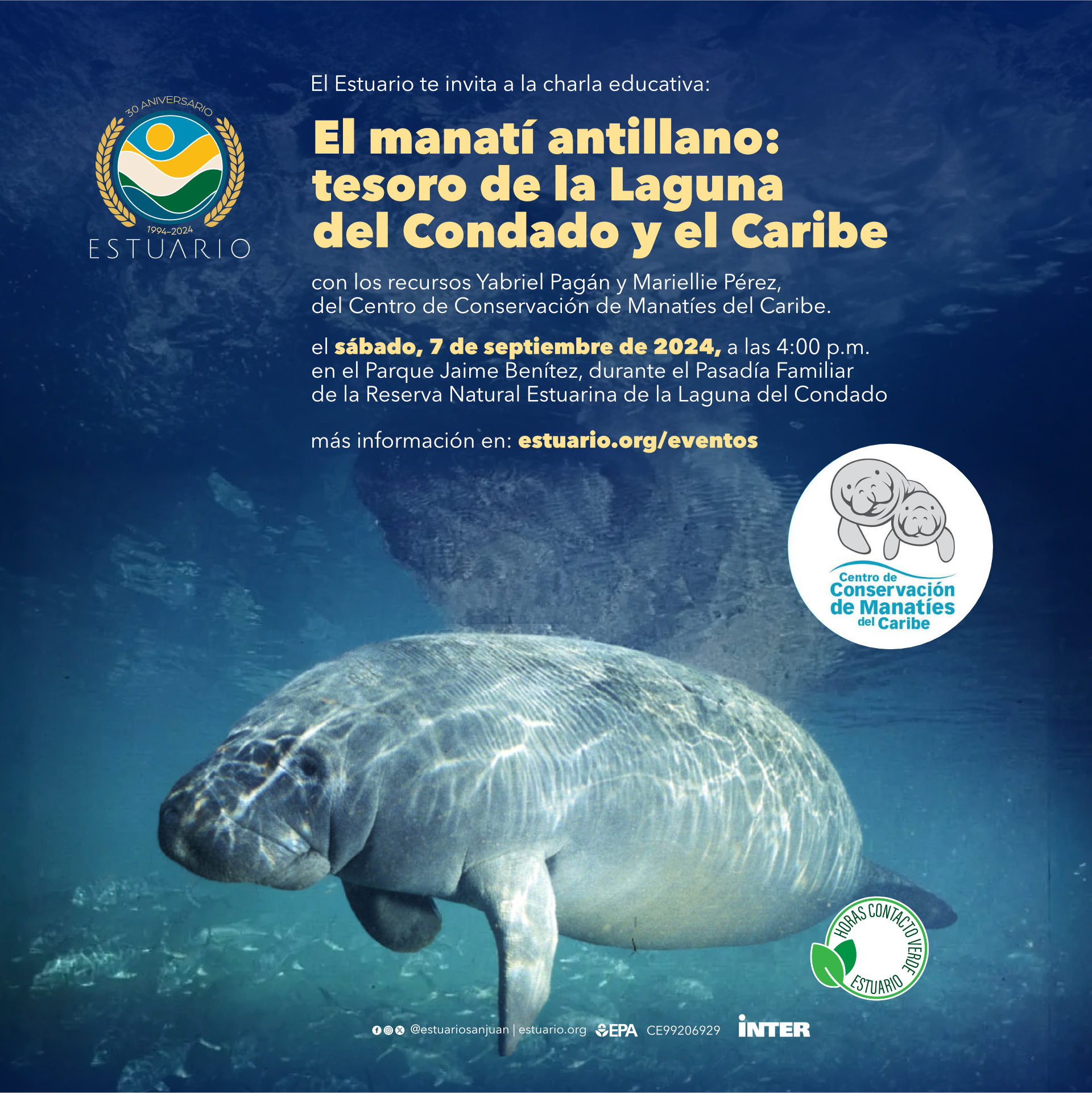 Charla Educativa: El manatí antillano - Reserva Natural Estuarina Laguna del Condado