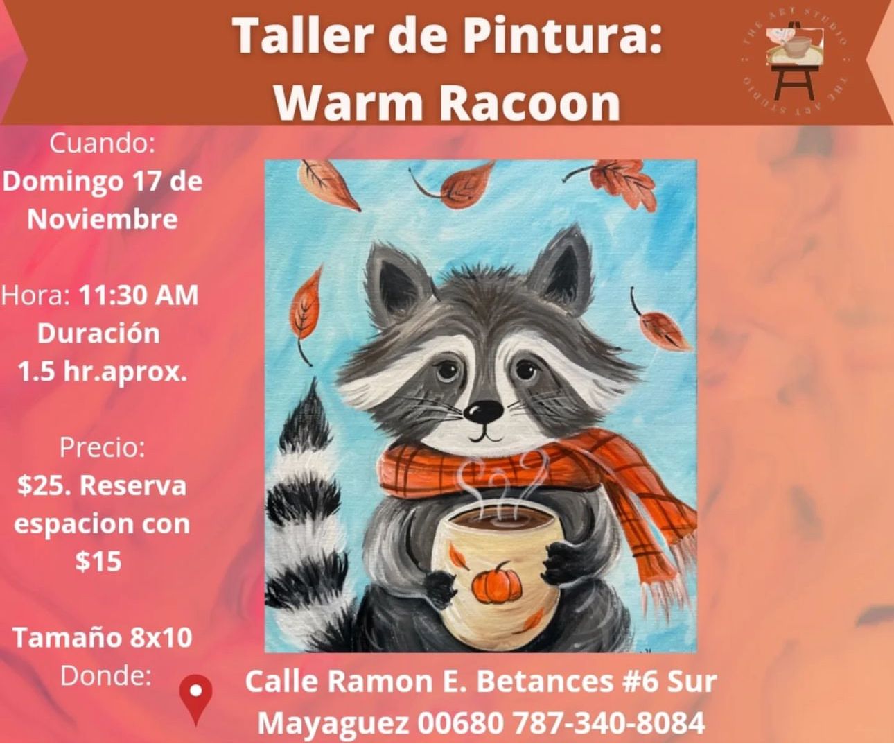 Taller de pintura: Warm Racoon - The Art Studio