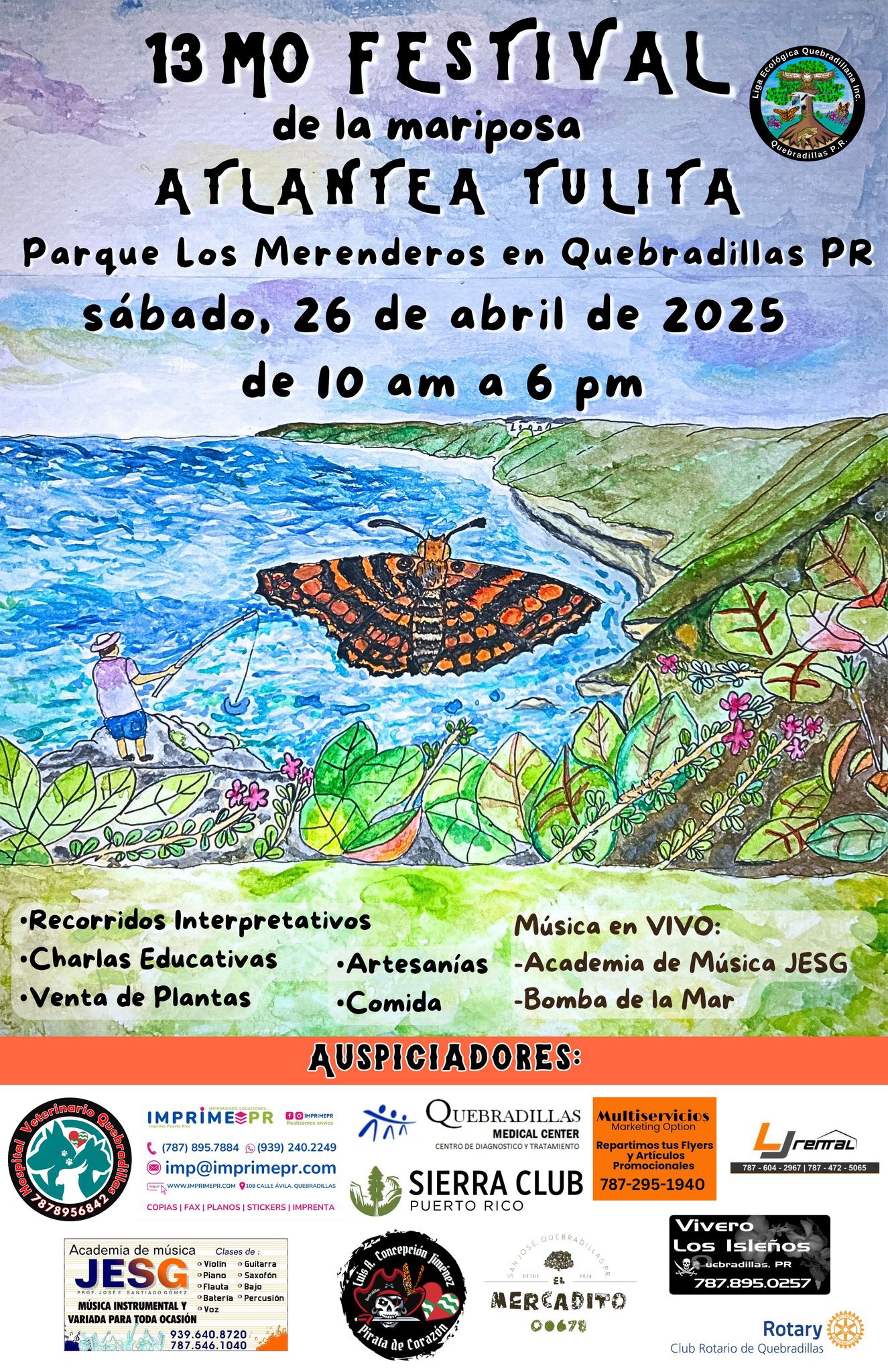 13mo Festival de mariposa Atlantea Tulita - Liga Ecológica Quebradillana