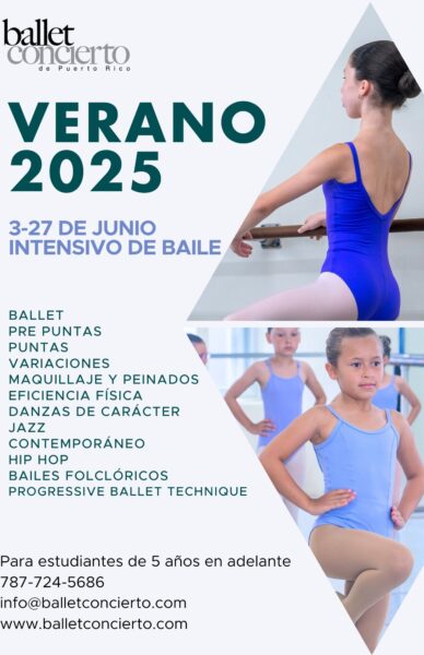Intensivo de Baile – Ballet Concierto de Puerto Rico (3 al 27 de junio)