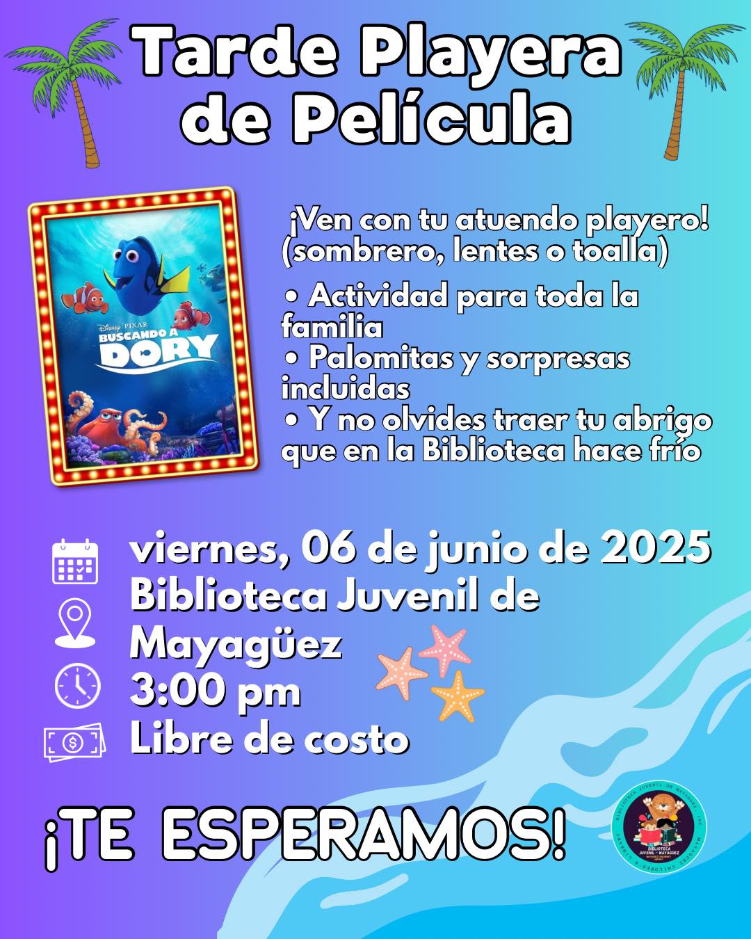 Tarde Playera de Película  - Biblioteca Juvenil de Mayagüez