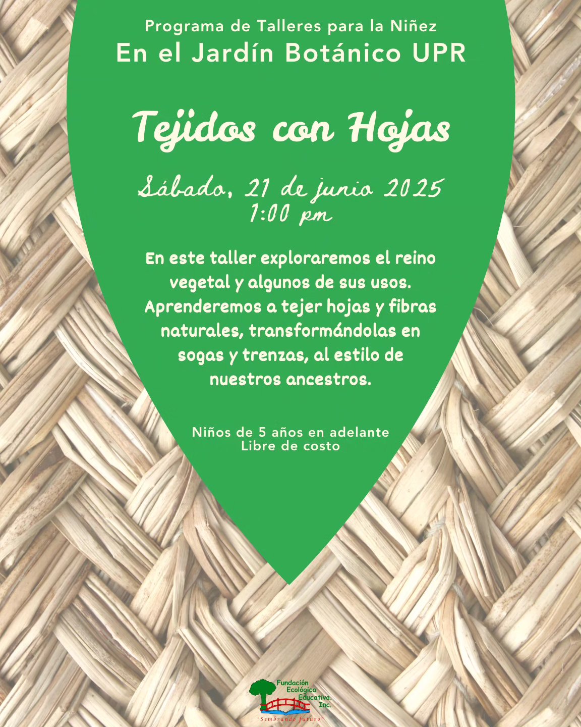 Tejidos con hojas - Fundación Ecológica Educativa, Jardín Botánico UPR