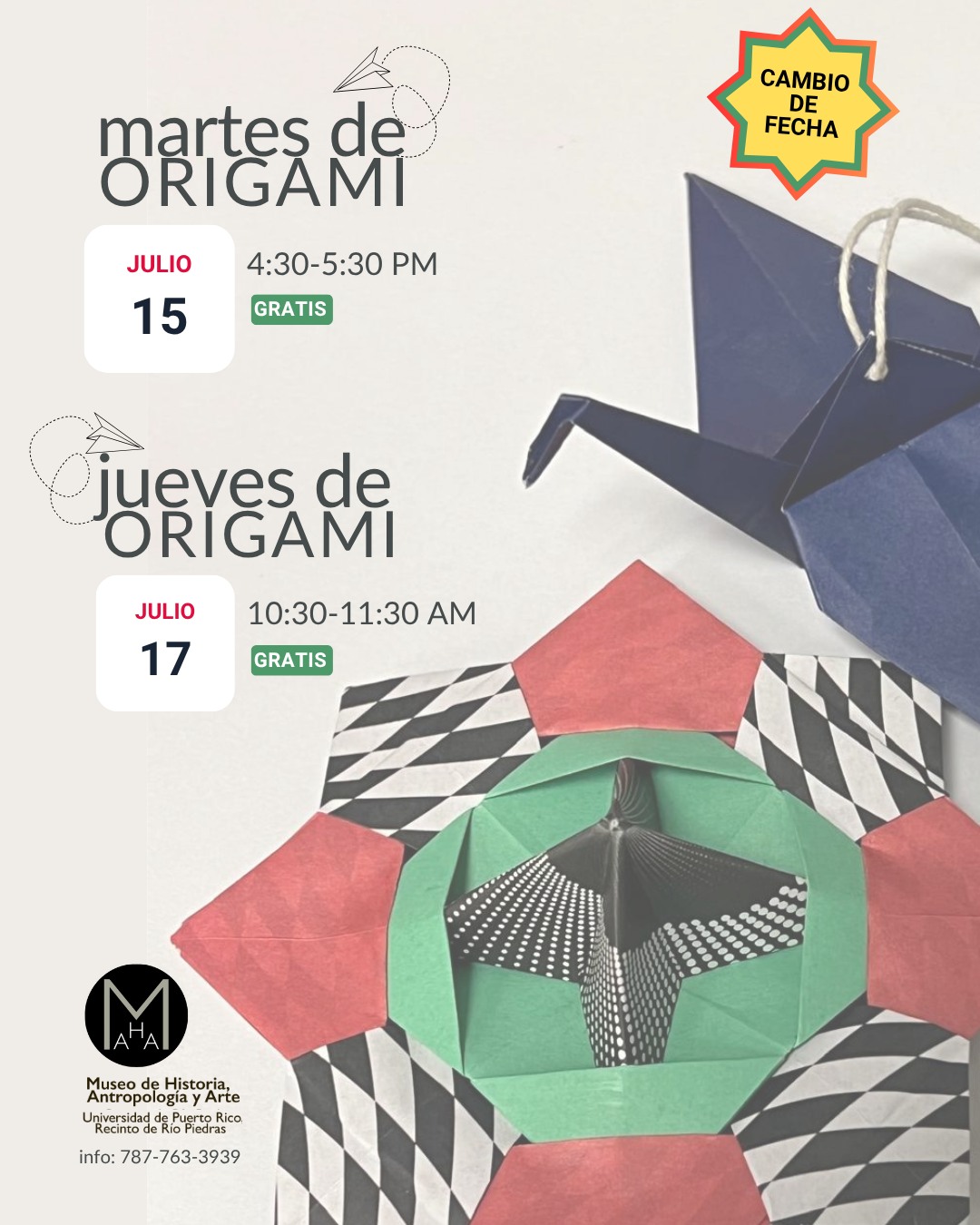 Taller de Origami - Museo UPRRP