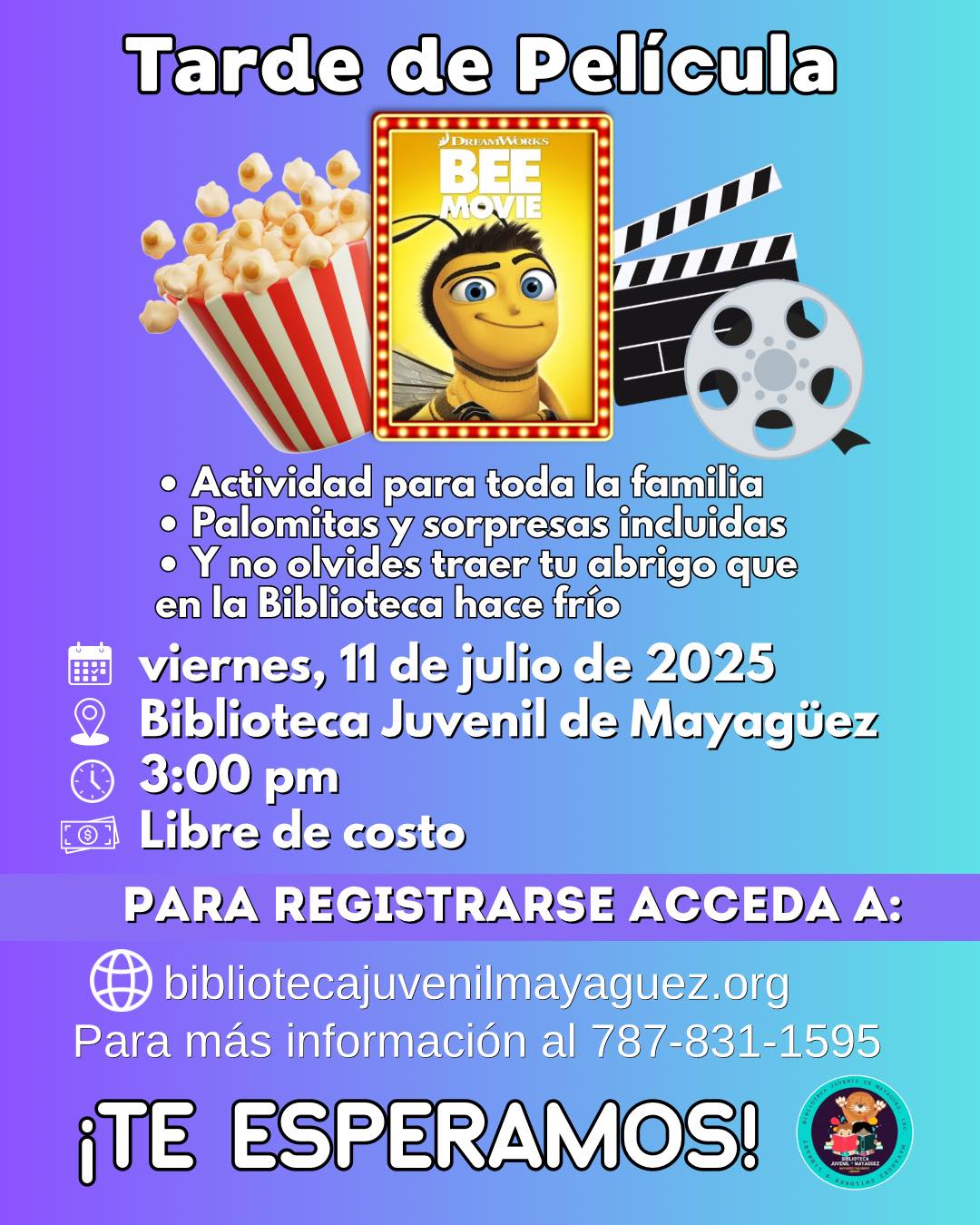 Tarde de Película: "Bee Movie" - Biblioteca Juvenil de Mayagüez