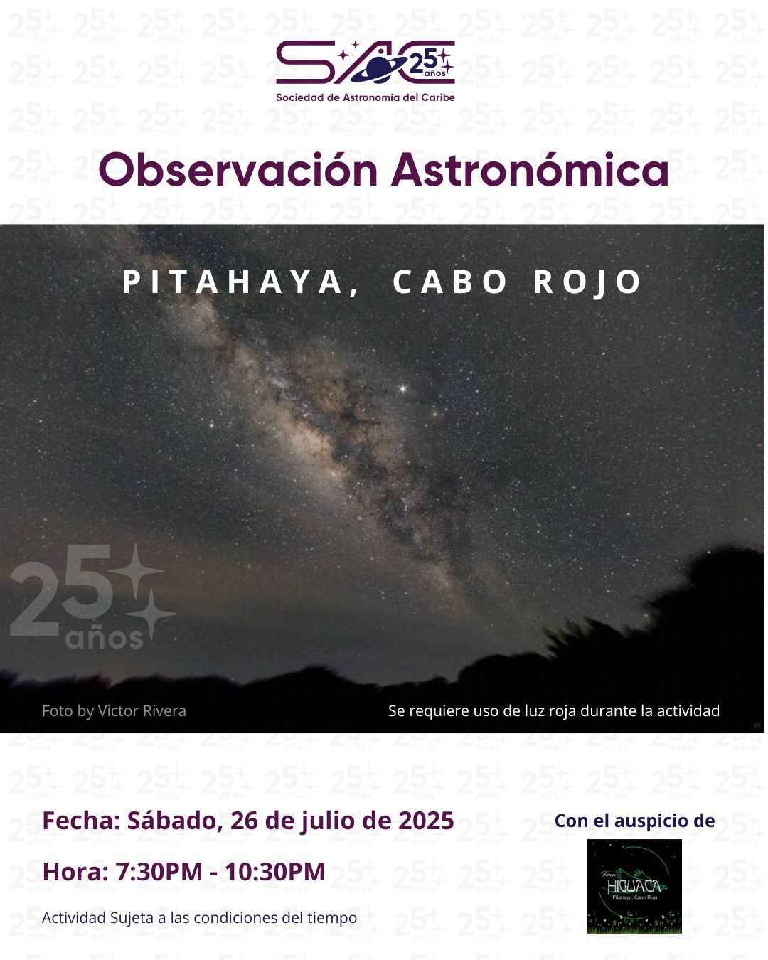 Noches de Observación Astronómica - Cabo Rojo