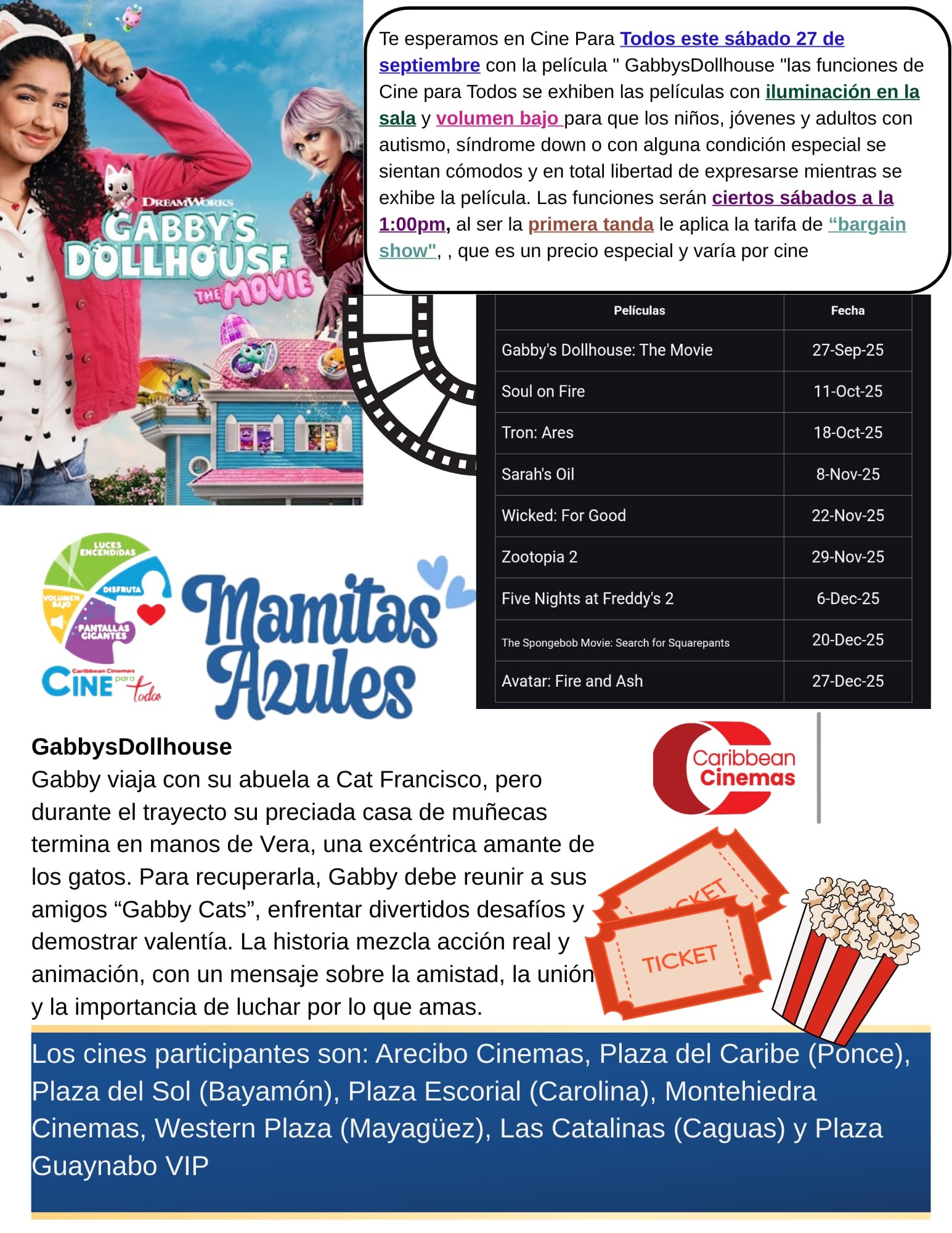 Cine para Todos - "Gabby’s Dollhouse: The Movie"