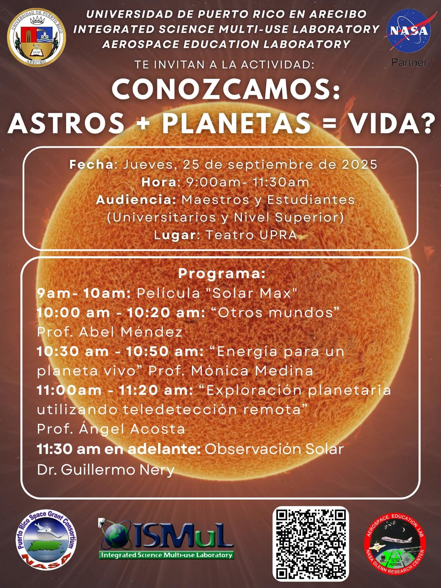 Conozcamos: Astros + Planetas = ¿Vida? - UPR (Arecibo)