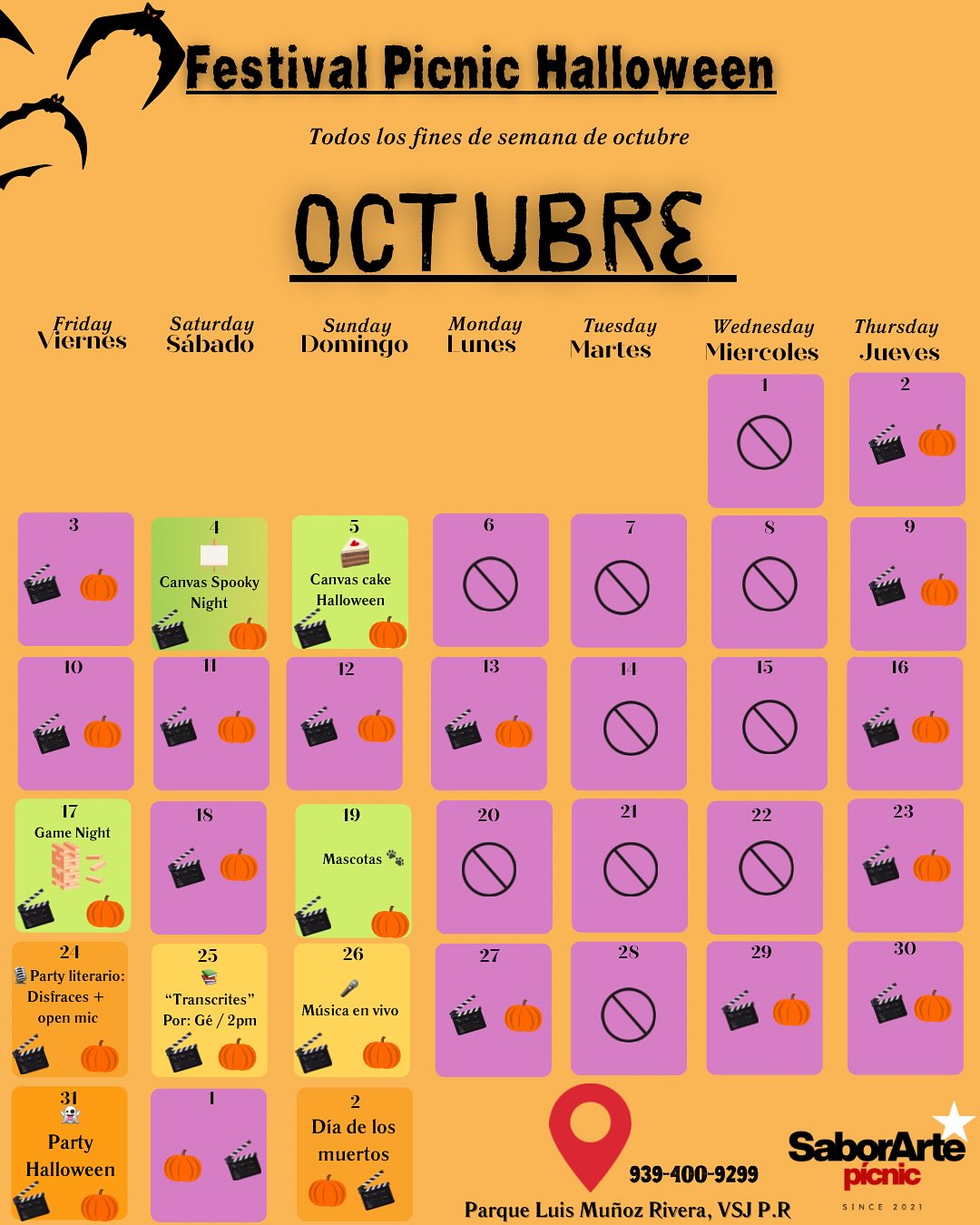 Festival Picnic Halloween - Sabor Arte Picnic