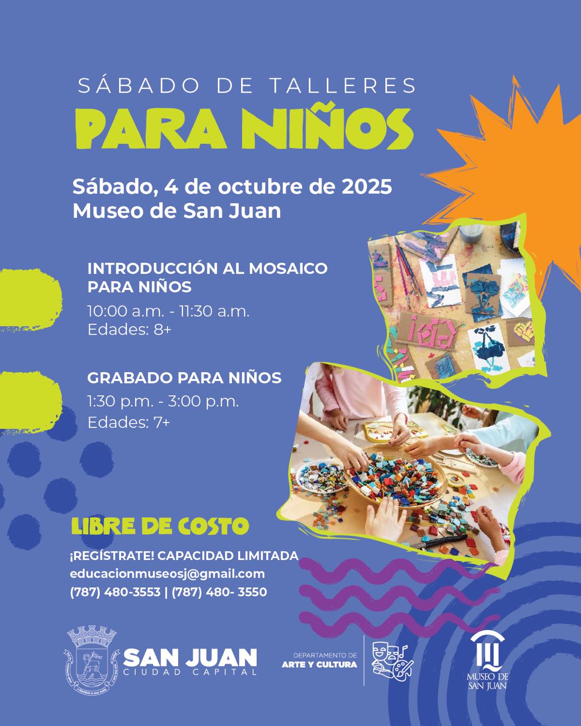 Talleres de Mosaico y Grabado para niños - Museo de San Juan
