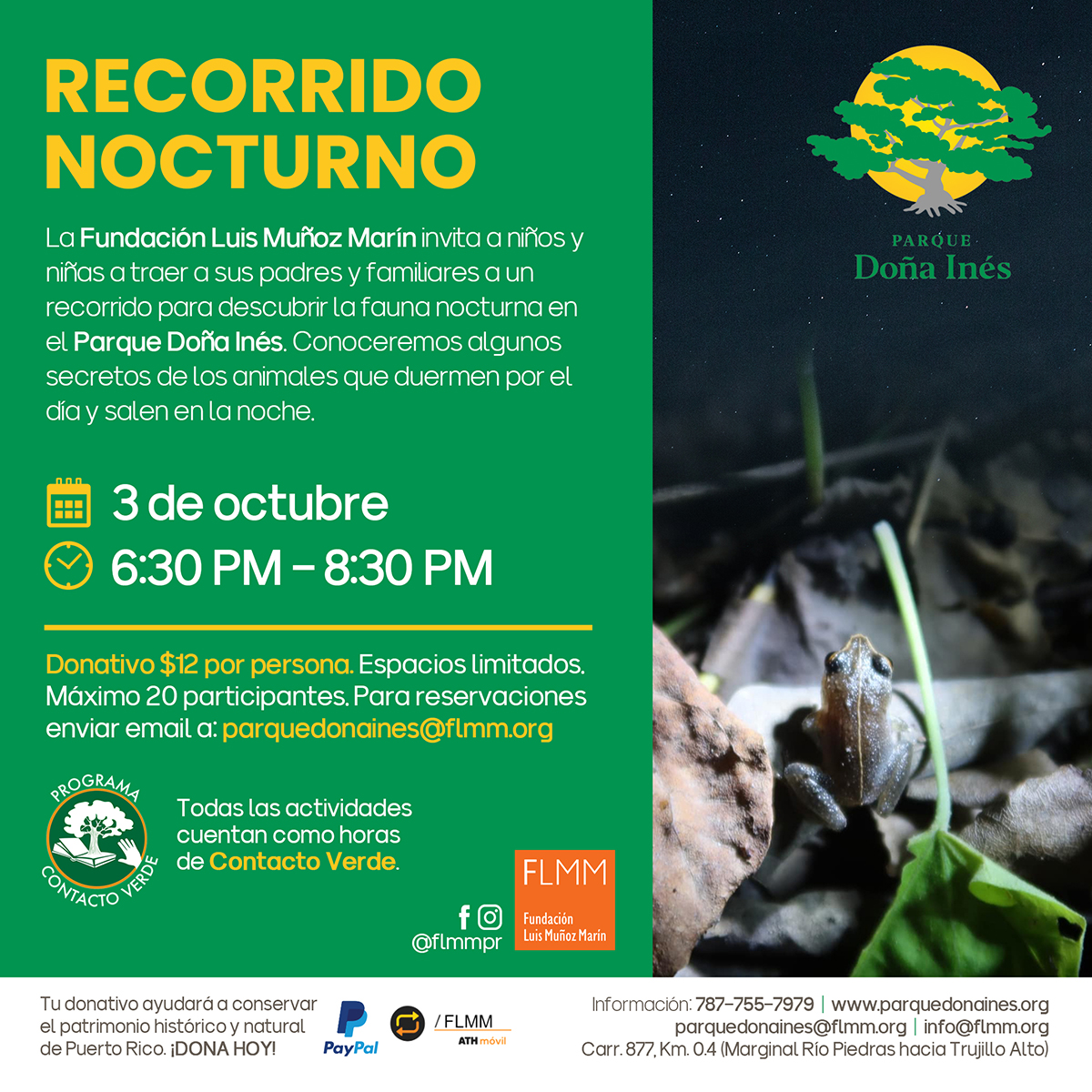 Recorrido nocturno - Parque Doña Inés