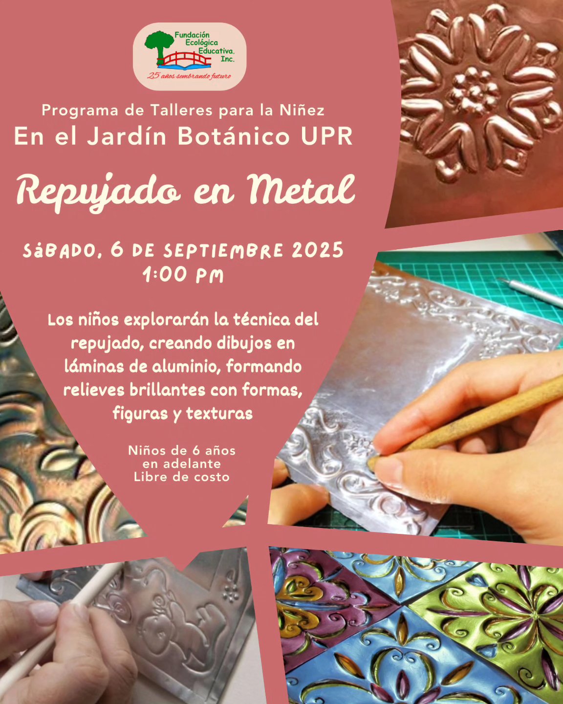 Repujado en Metal - Fundación Ecológica Educativa, Jardín Botánico UPR