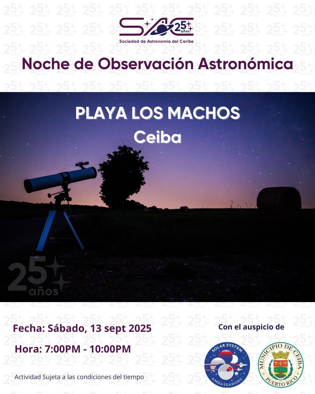 Noches de Observación Astronómica - Cabo Rojo