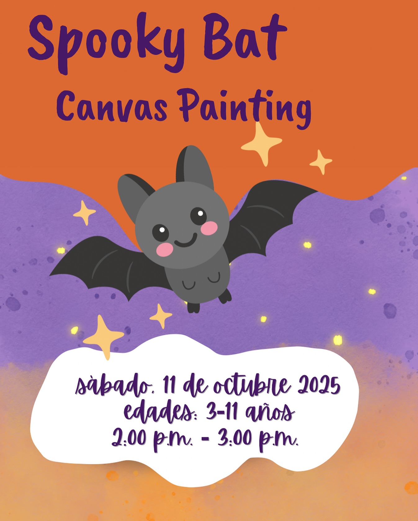 Spooky Bat Canvas Painting - Learning with Ms. Viana
