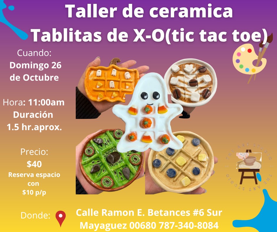 Taller de Cerámica: Tablas de X-O (Tic Tac Toe) - The Art Studio PR