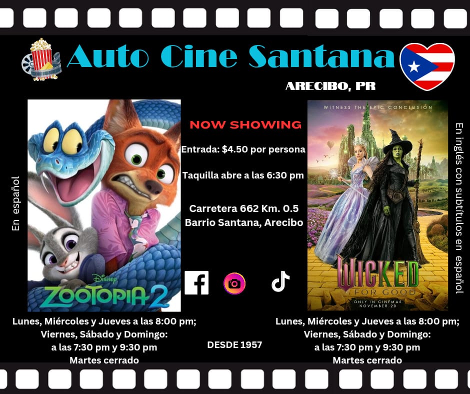 Auto Cine Santana: "Wicked: For Good" y "Zootopia 2"