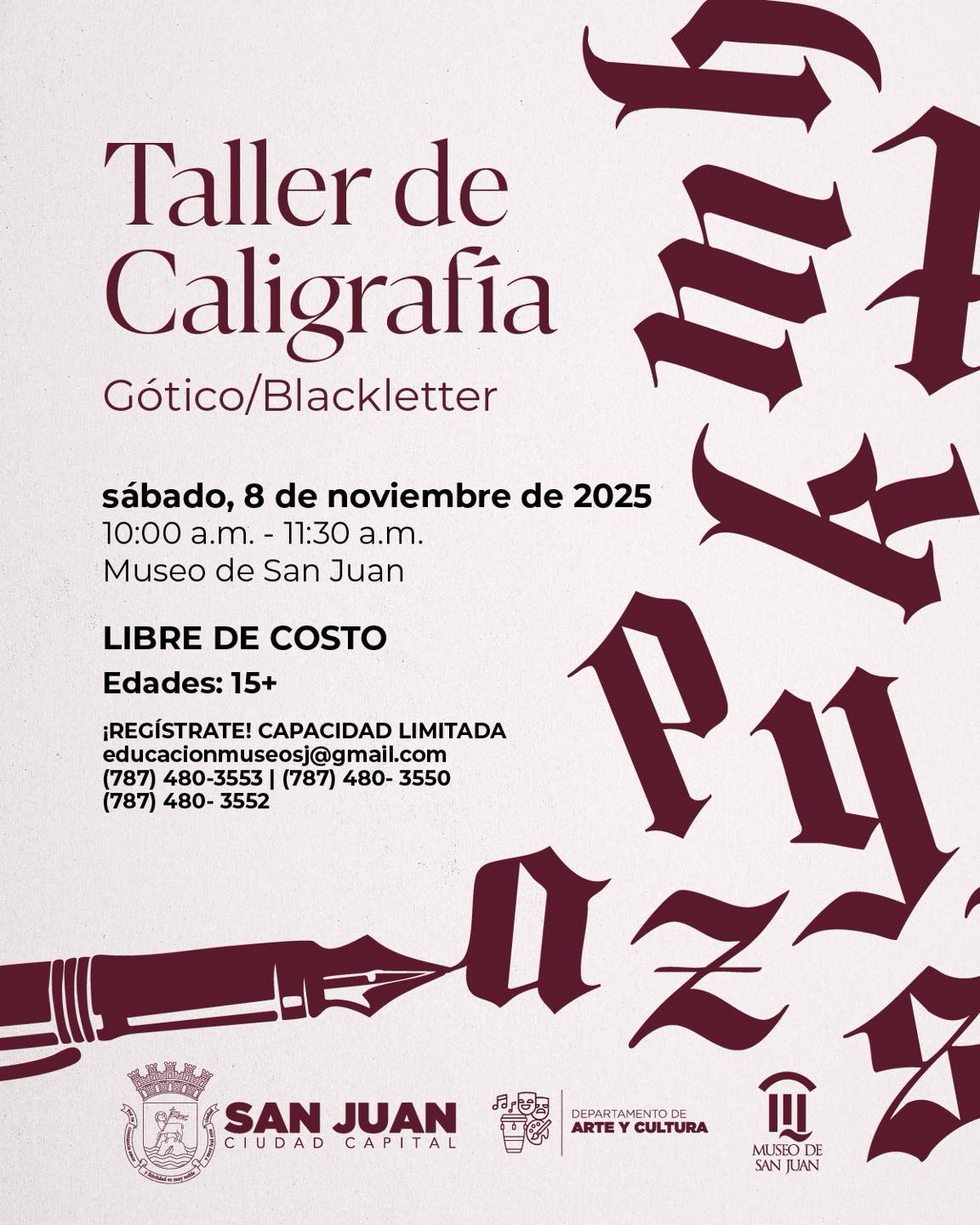 Taller de Caligrafía - Museo de San Juan