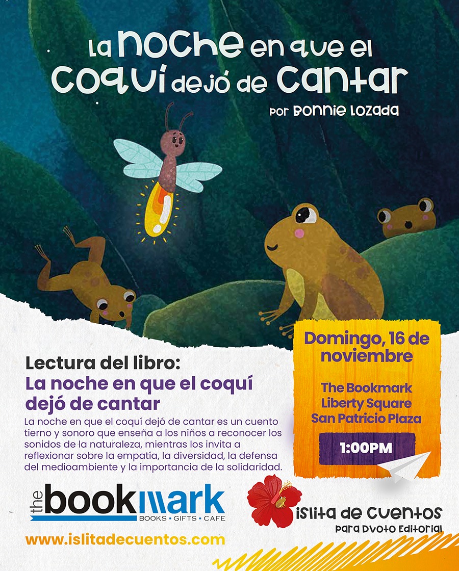 Lectura del Libro: "La noche en que el coquí dejó de cantar" - The Bookmark: San Patricio