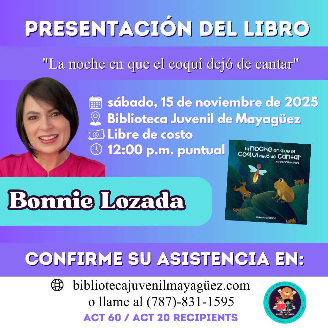 Presentación del libro “La noche en que el coquí dejó de cantar”  - Biblioteca Juvenil de Mayagüez
