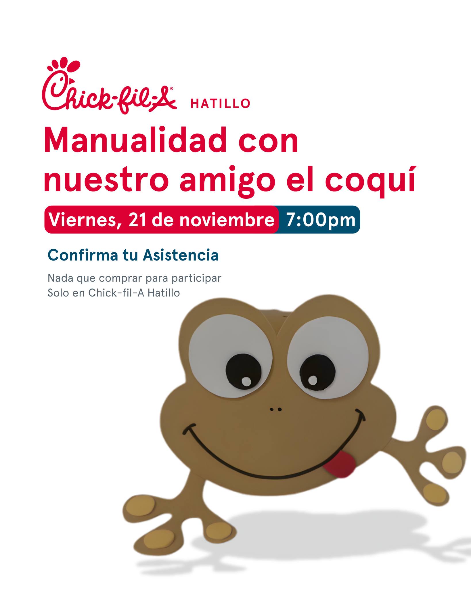 Manualidad del Coquí - Chick-fil-A Hatillo