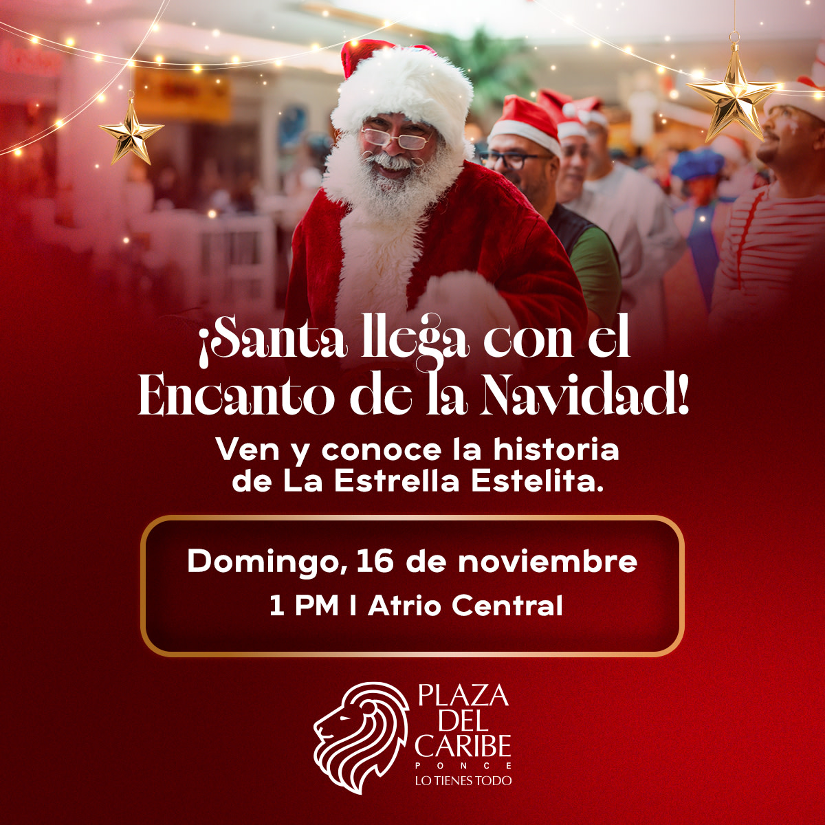 Llegada de Santa y Retratos con Santa - Plaza del Caribe