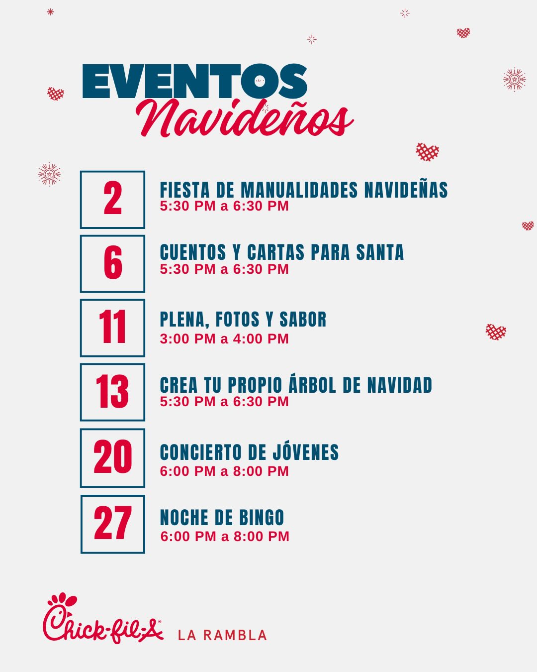 Eventos Navideños - Chick-fil-A La Rambla (Ponce)