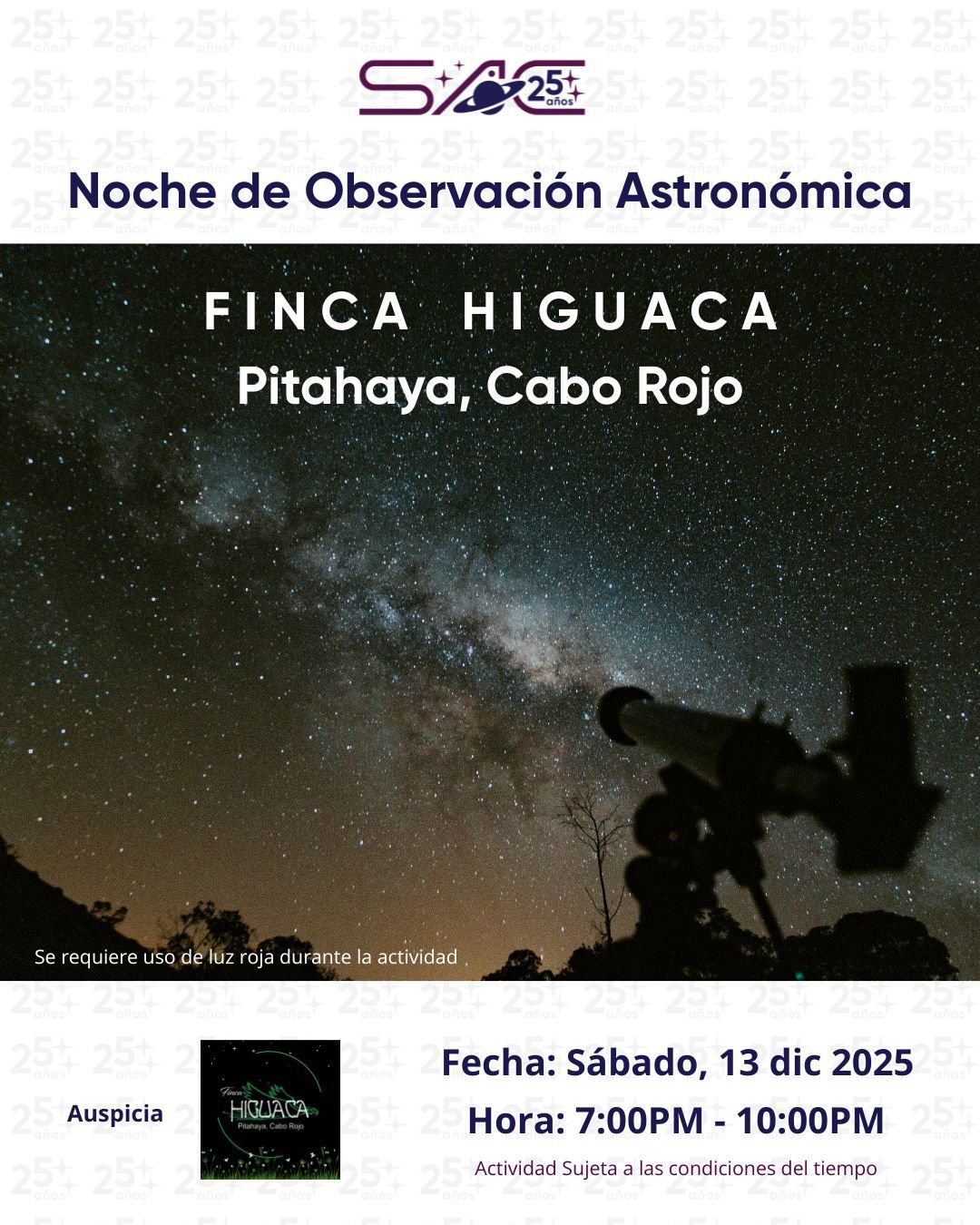 Noche de lluvia de Meteoros en Pitahaya - Cabo Rojo