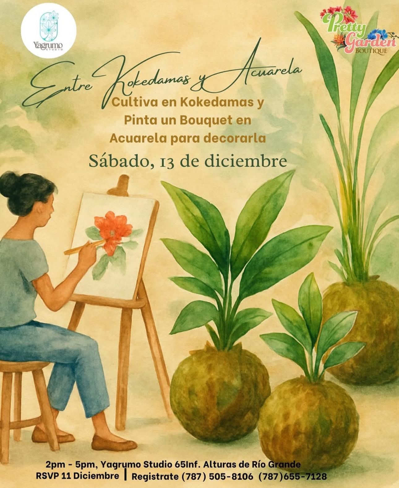 Entre Kokedamas y Acuarela