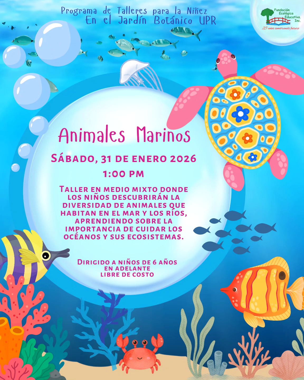 Animales Marinos - Fundación Ecológica Educativa, Jardín Botánico UPR