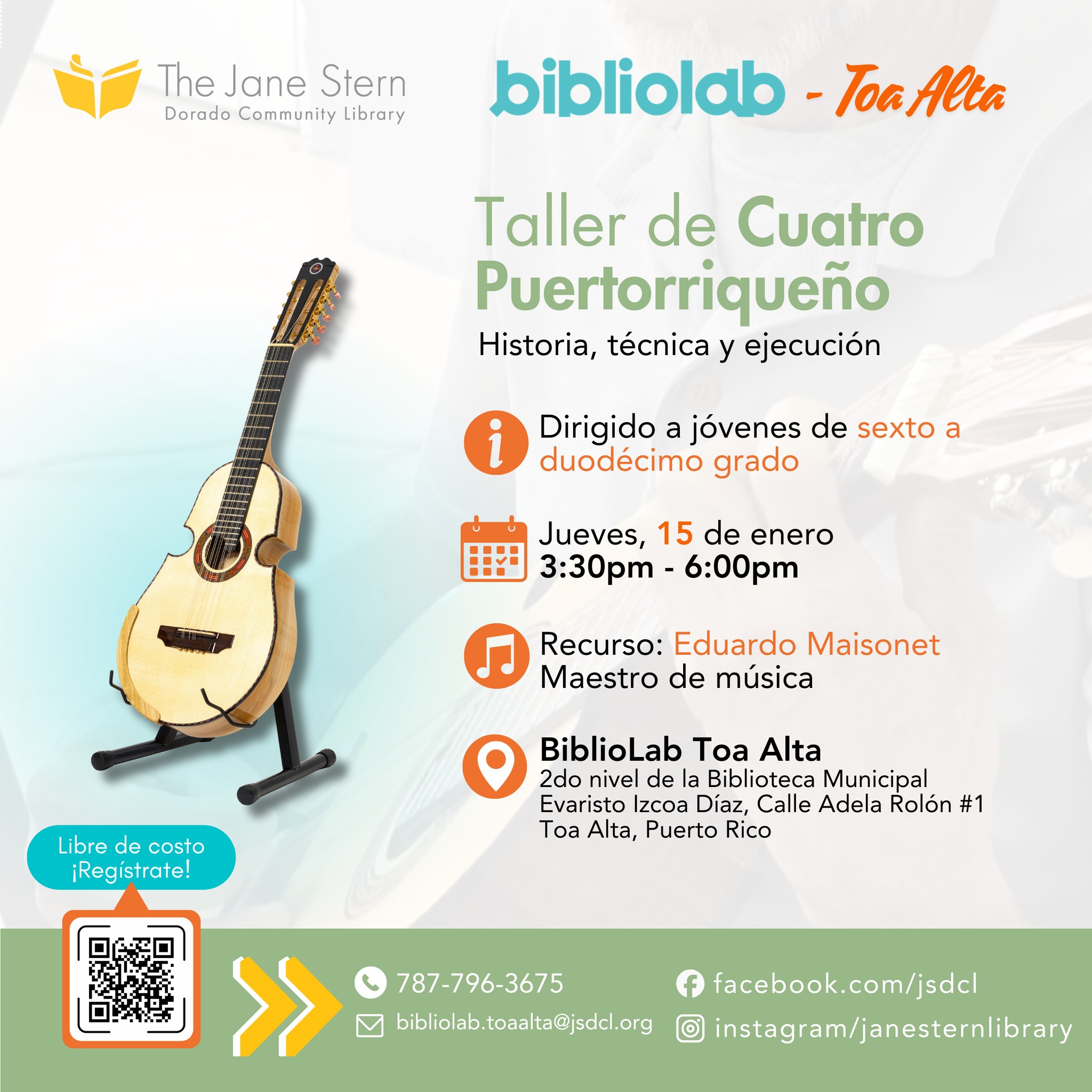 Taller de Cuatro Puertoriqueño - Biblioteca Jane Stern