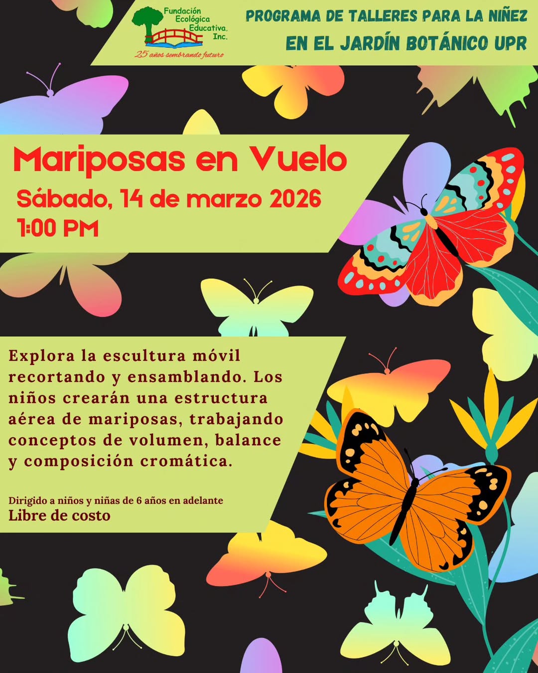 Mariposas en Vuelo - Fundación Ecológica Educativa, Jardín Botánico UPR