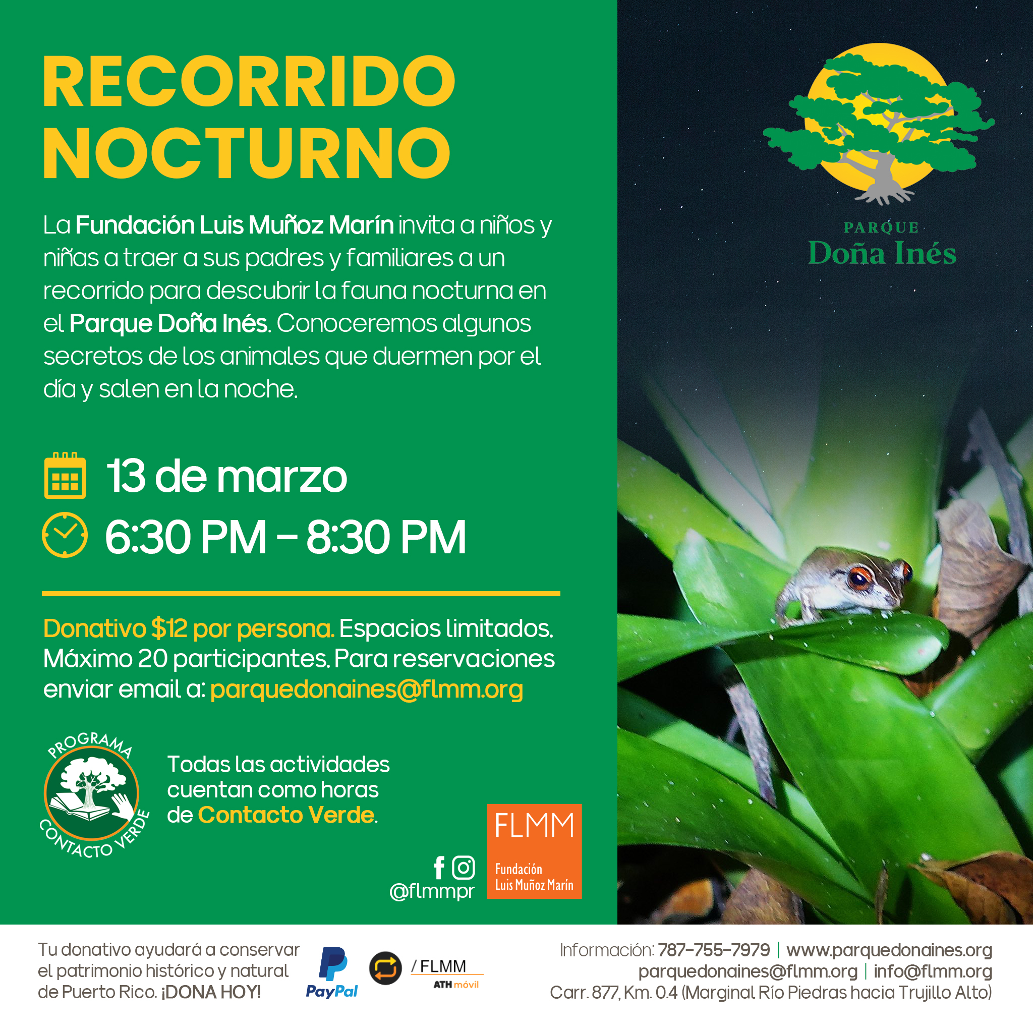 Recorrido nocturno - Parque Doña Inés