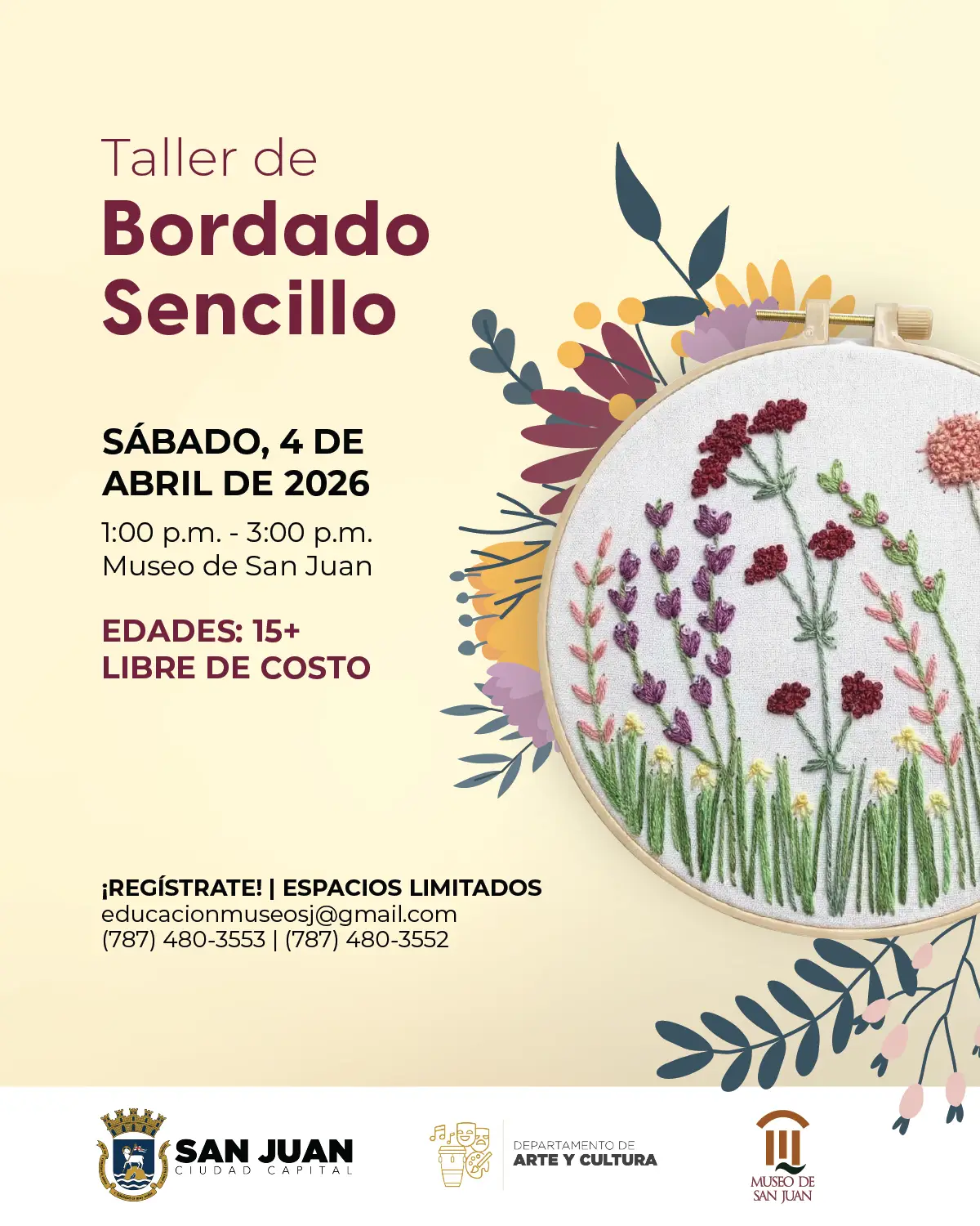 Taller de Bordado Sencillo - Museo de San Juan