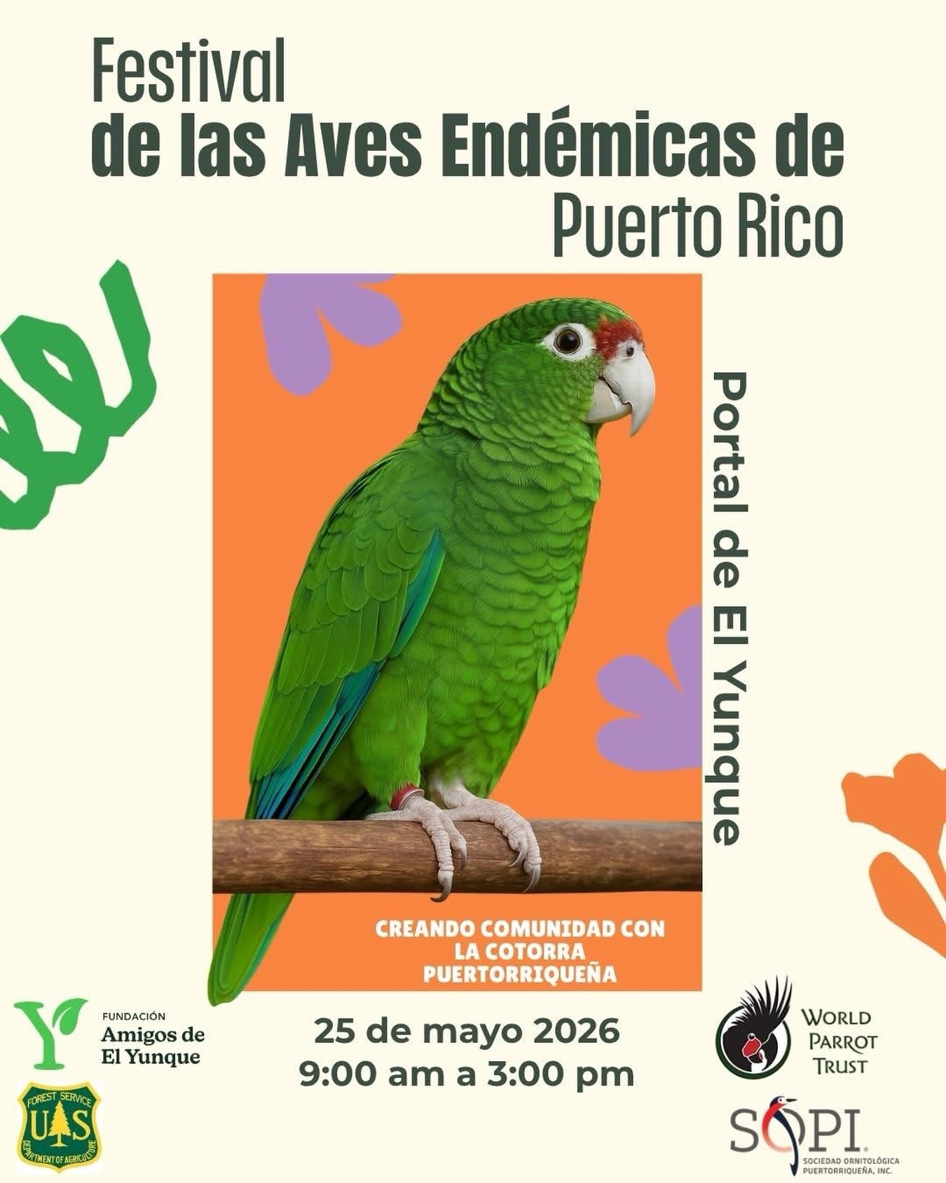 3er Festival de las Aves Endémicas de Puerto Rico: Creando comunidad con la Cotorra Puertorriqueña - El Portal de El Yunque
