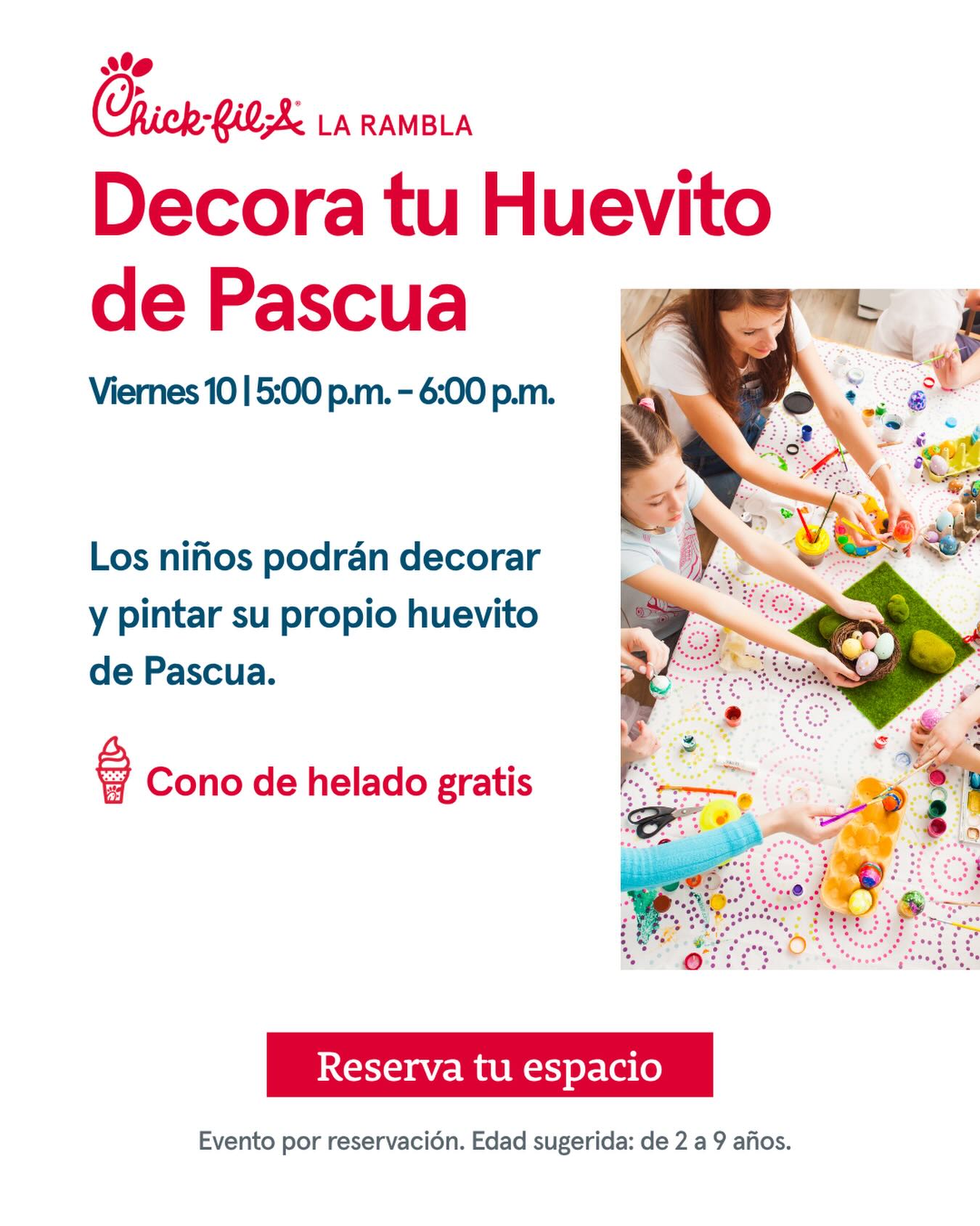Decora tu Huevito de Pascua - Chick-fil-A La Rambla (Ponce)