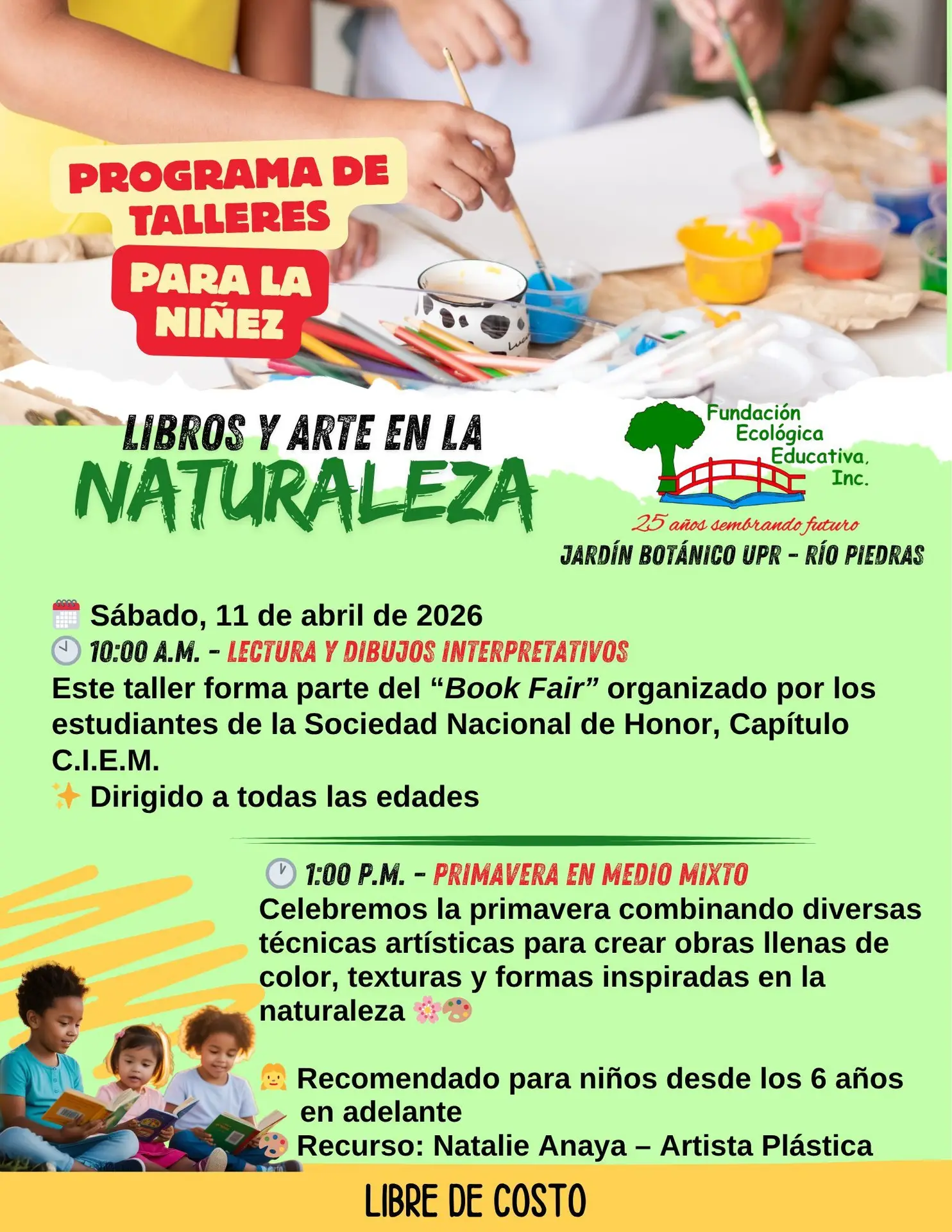 Libros y Arte en la Naturaleza - Fundación Ecológica Educativa, Jardín Botánico UPR