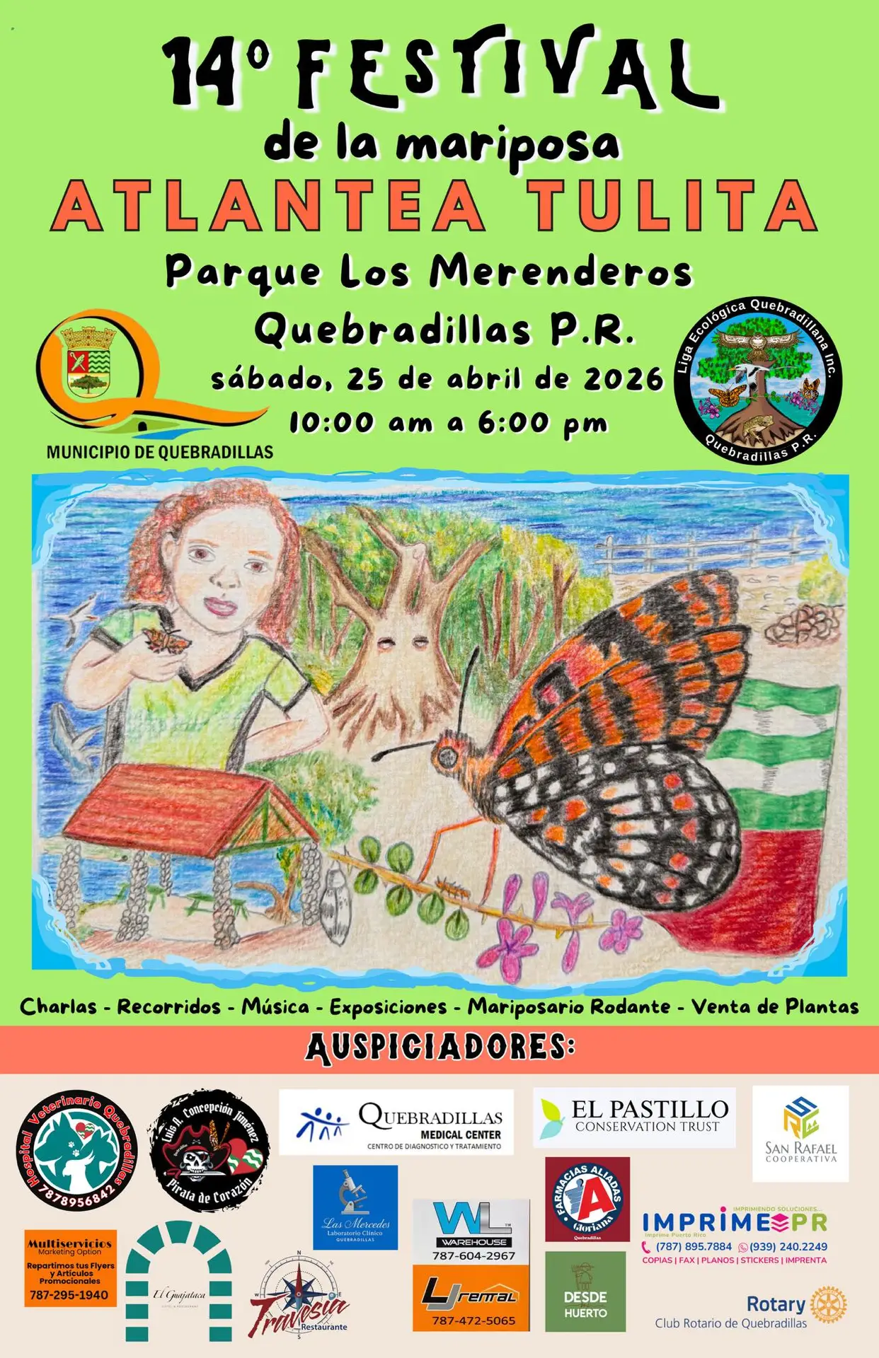 14mo Festival de mariposa Atlantea Tulita - Liga Ecológica Quebradillana