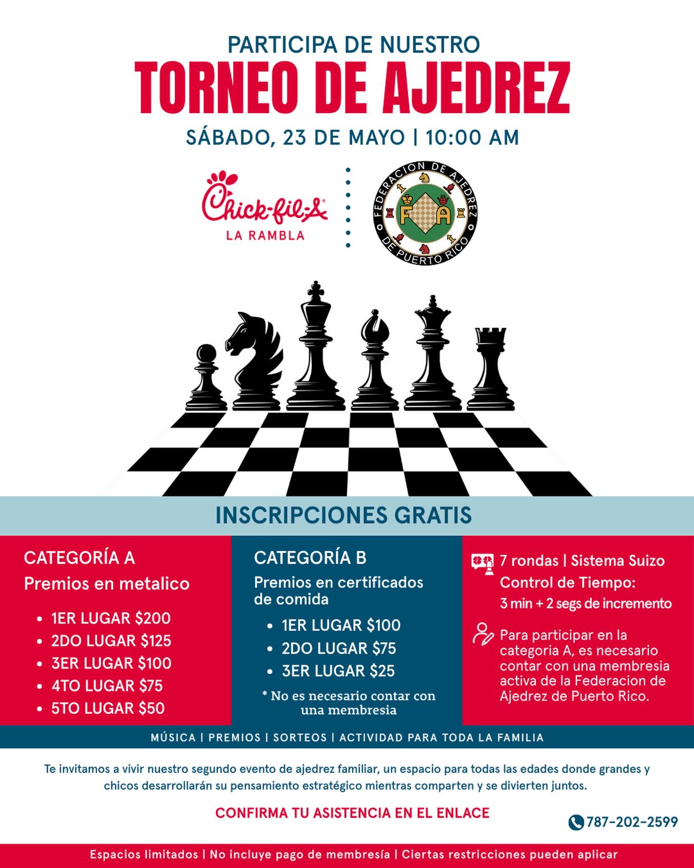 Torneo de Ajedrez - Chick-fil-A La Rambla (Ponce)